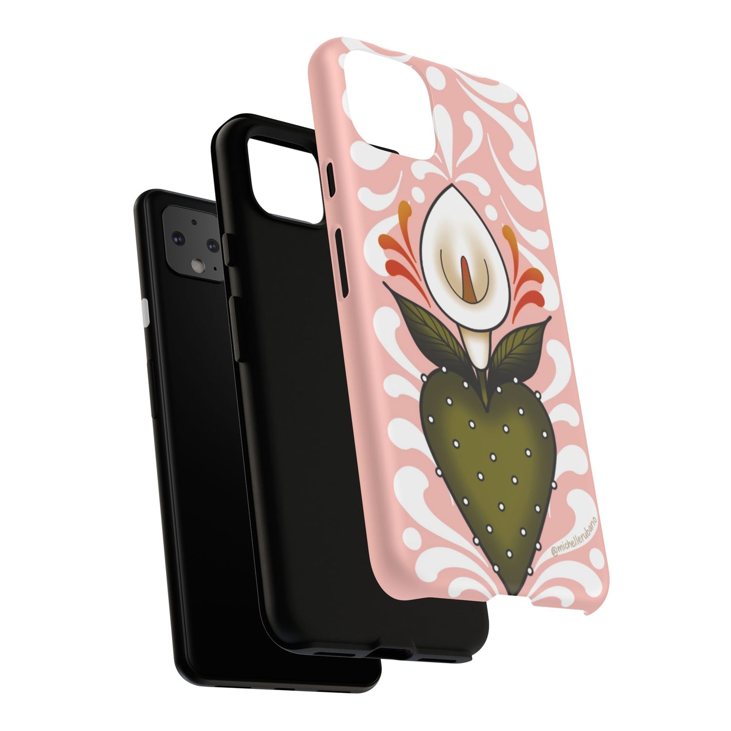 Pink Talavera Lily Sacred Heart Samsung / Google Tough Phone Cases