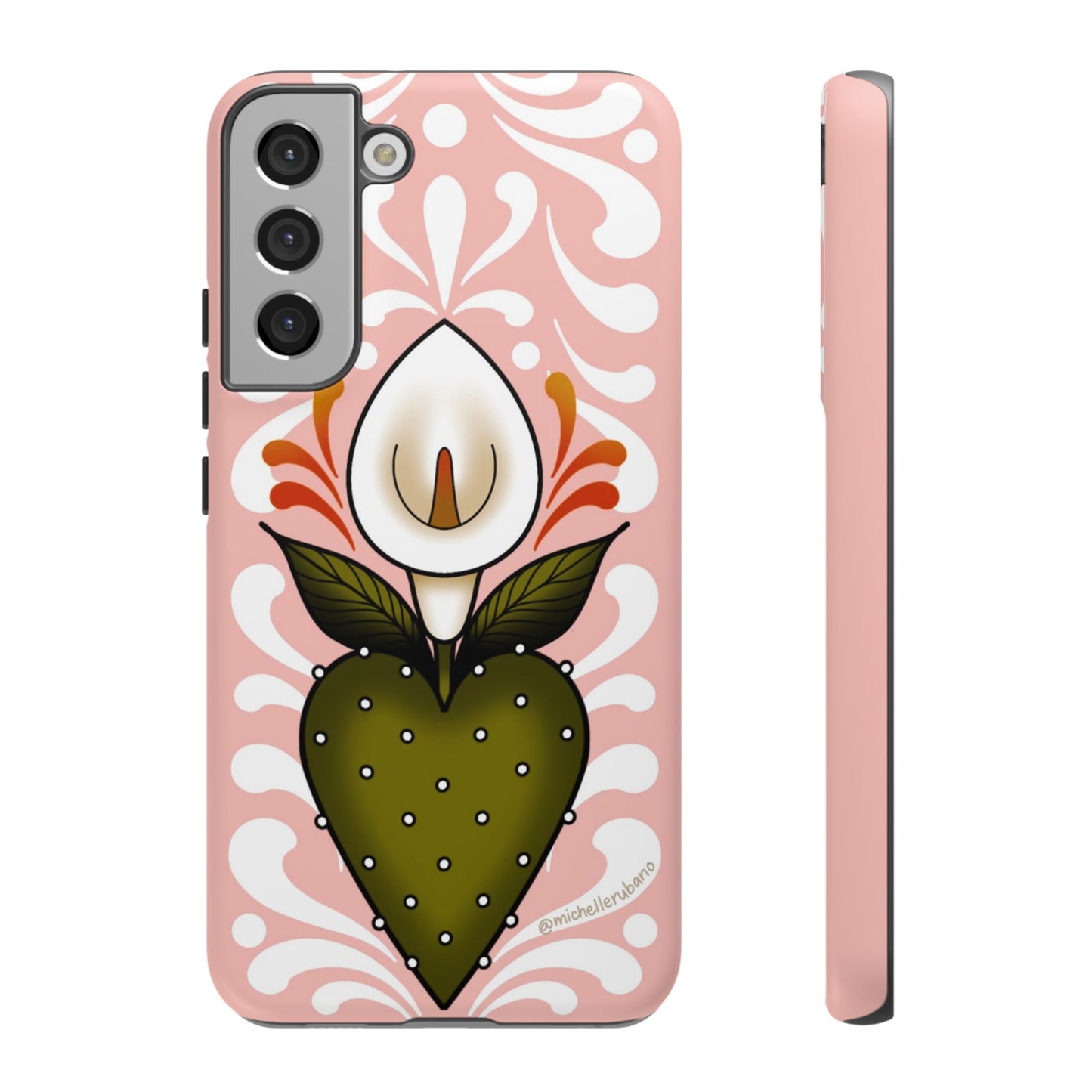 Pink Talavera Lily Sacred Heart Samsung / Google Tough Phone Cases