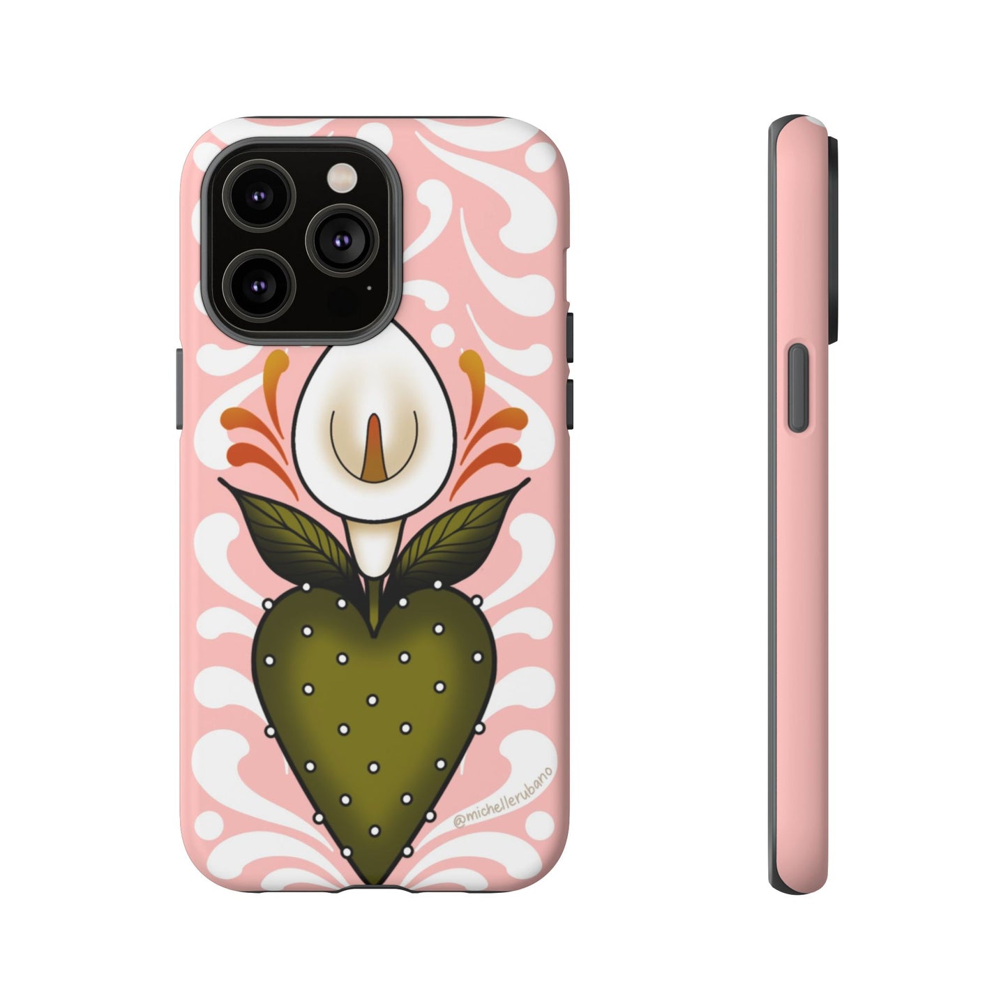 Pink Talavera Lily Flower Sacred Heart iPhone Tough case