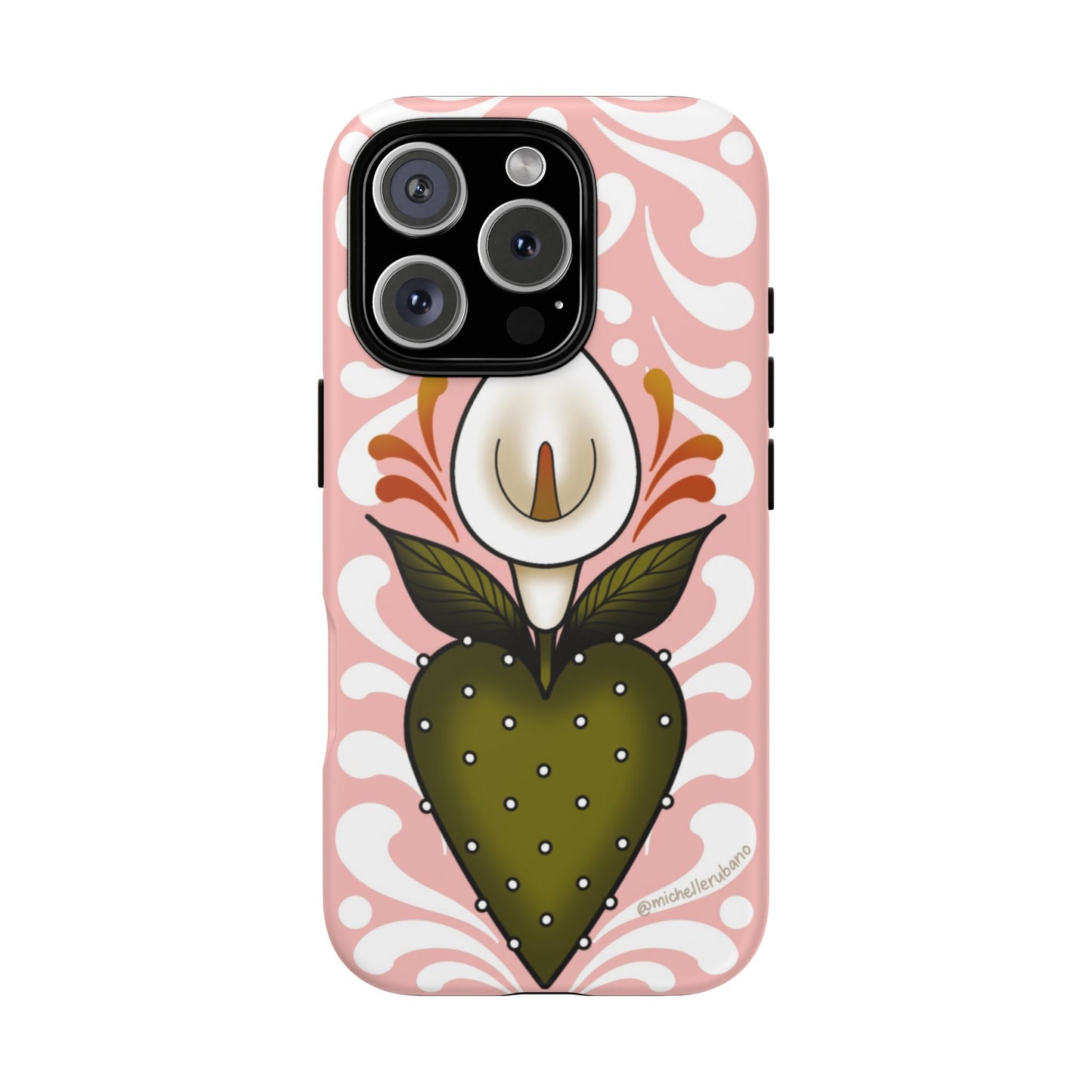Pink Talavera Lily Flower Sacred Heart iPhone Tough case