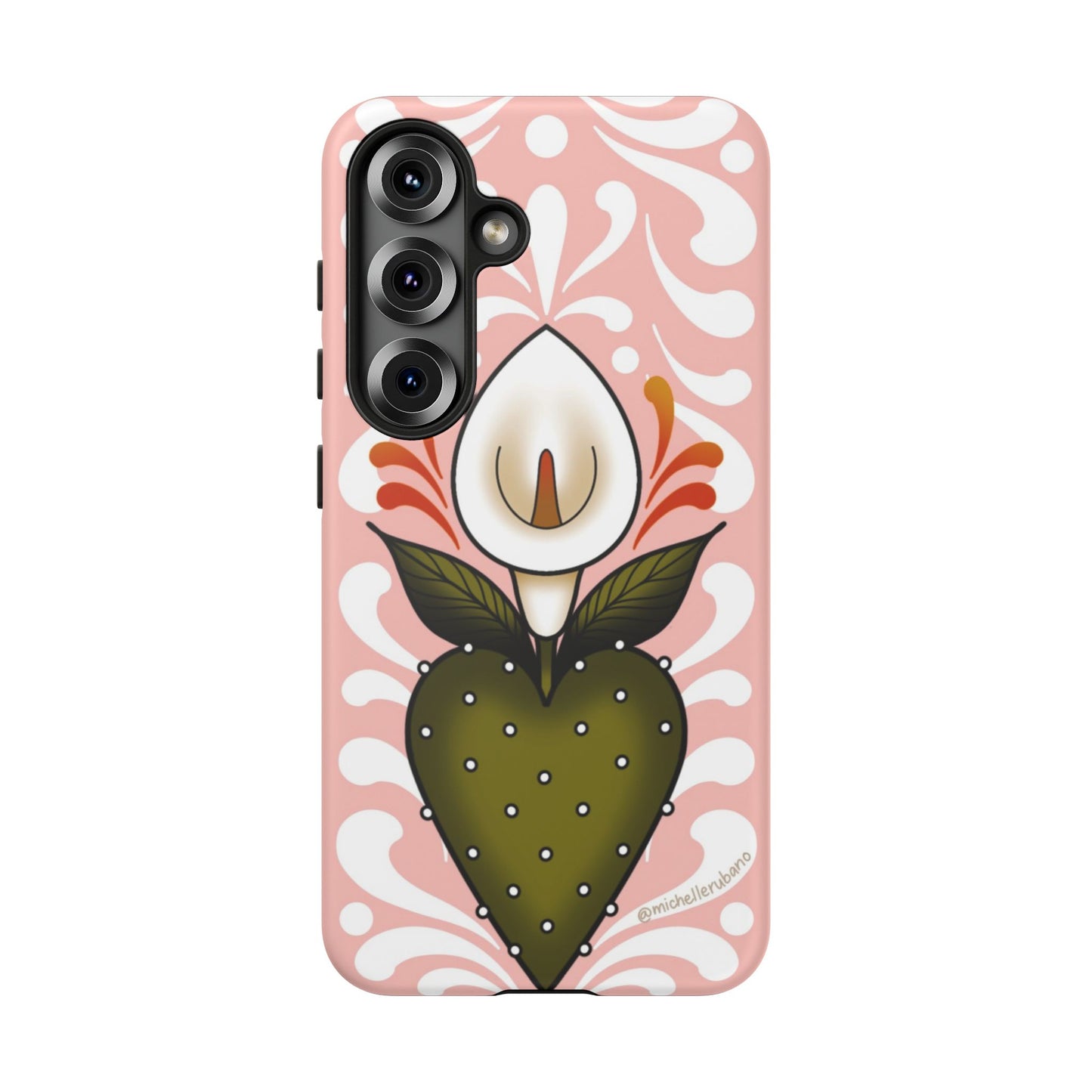 Pink Talavera Lily Sacred Heart Samsung / Google Tough Phone Cases