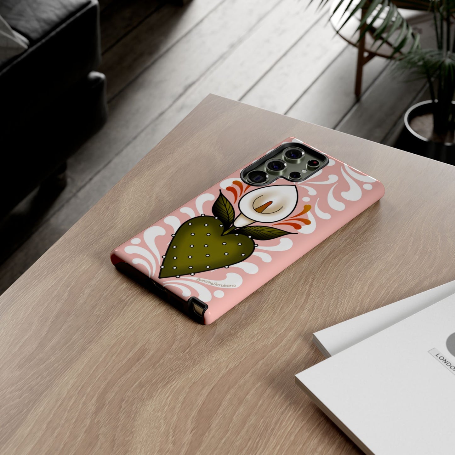 Pink Talavera Lily Sacred Heart Samsung / Google Tough Phone Cases