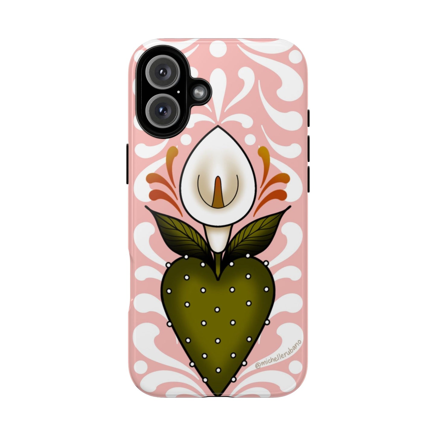 Pink Talavera Lily Flower Sacred Heart iPhone Tough case