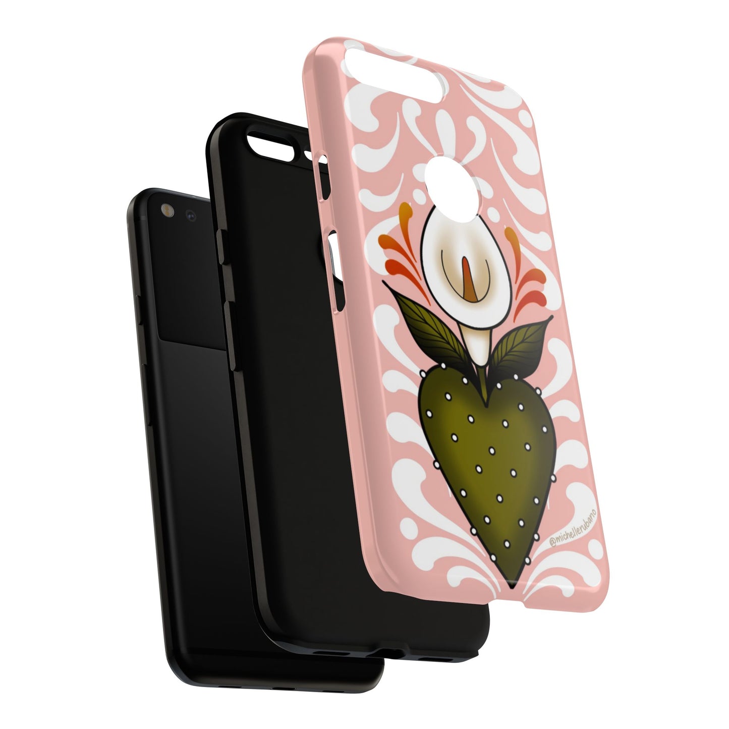 Pink Talavera Lily Sacred Heart Samsung / Google Tough Phone Cases