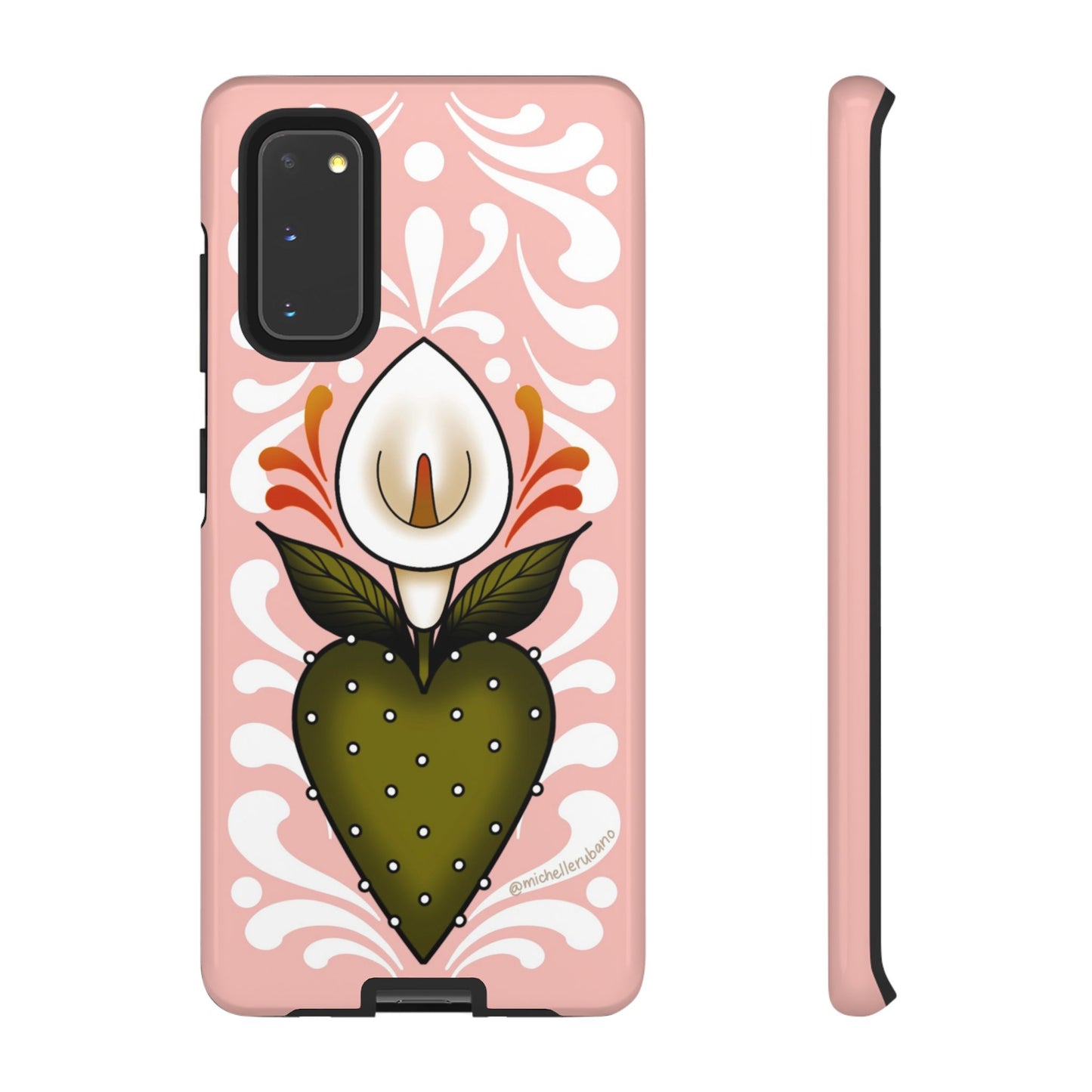 Pink Talavera Lily Sacred Heart Samsung / Google Tough Phone Cases