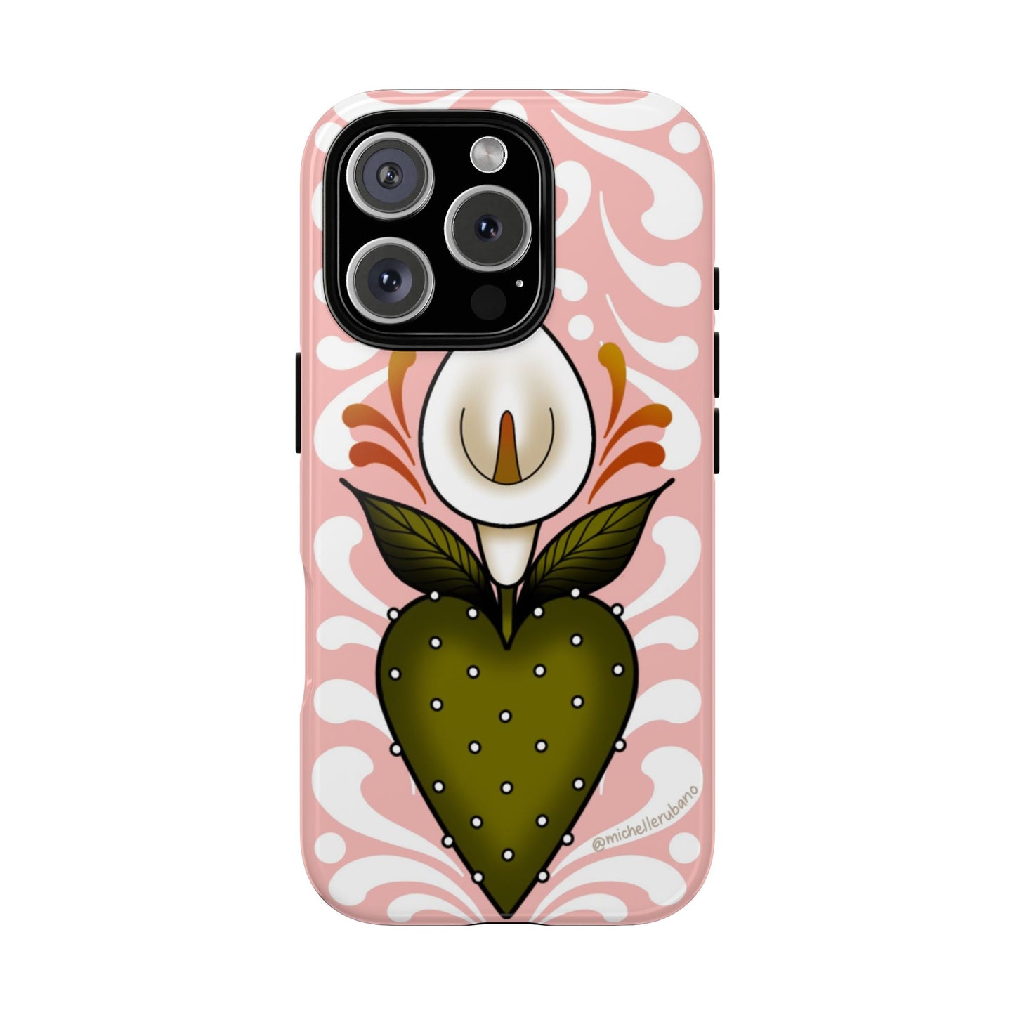 Pink Talavera Lily Flower Sacred Heart iPhone Tough case