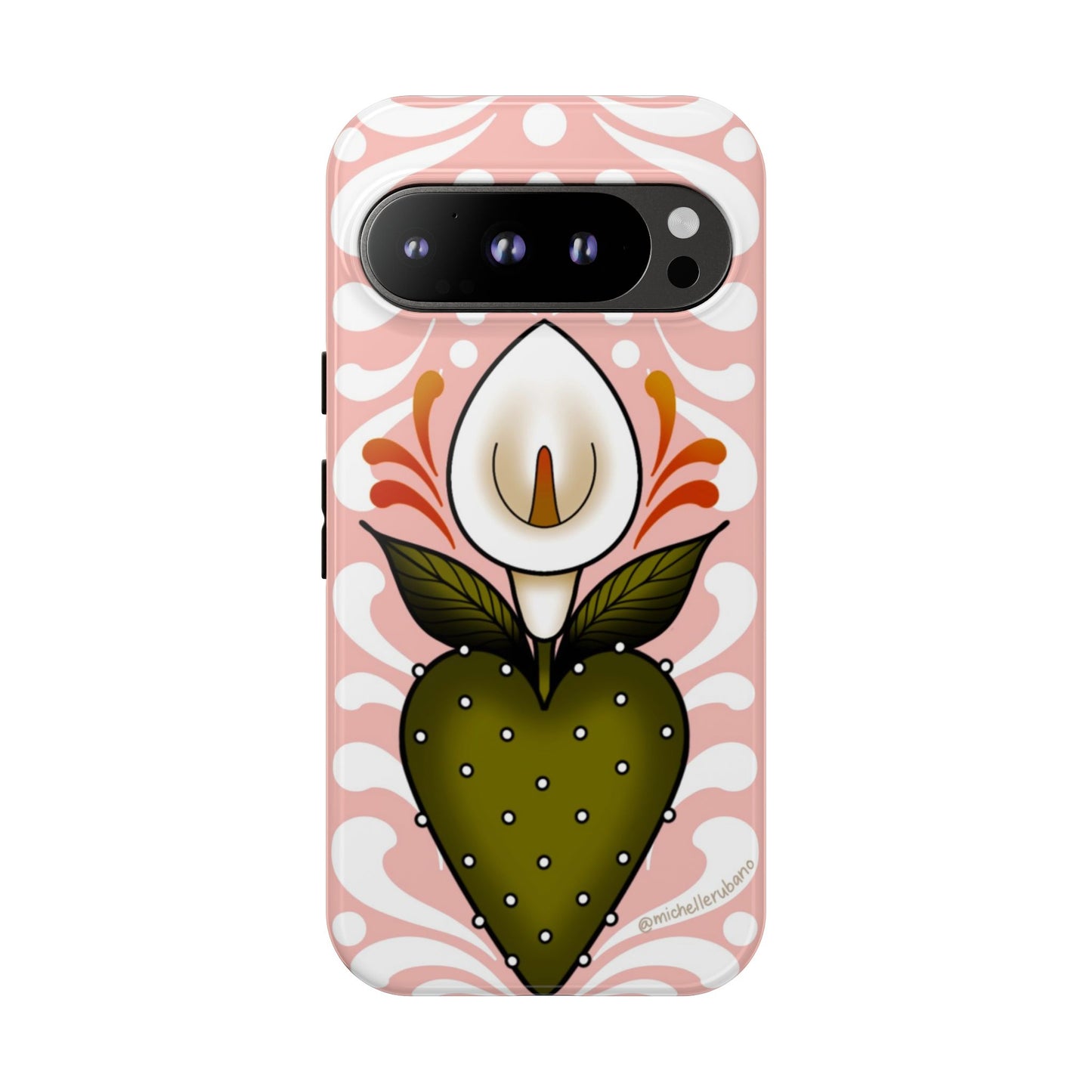 Pink Talavera Lily Sacred Heart Samsung / Google Tough Phone Cases