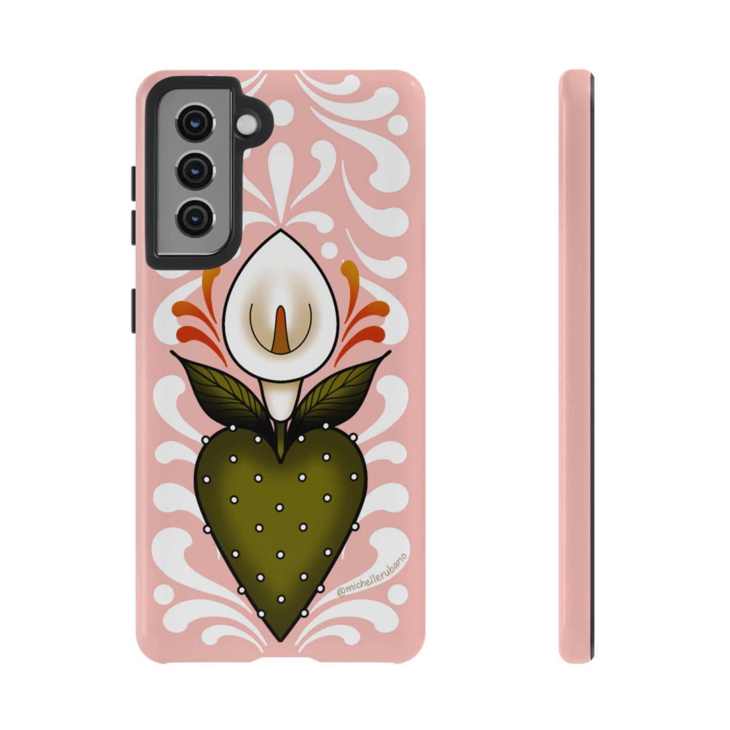 Pink Talavera Lily Sacred Heart Samsung / Google Tough Phone Cases