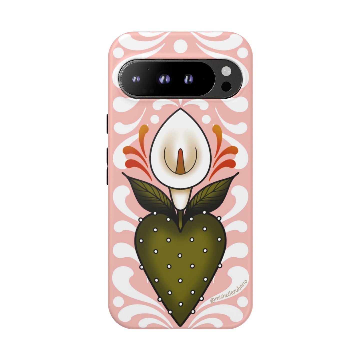 Pink Talavera Lily Sacred Heart Samsung / Google Tough Phone Cases