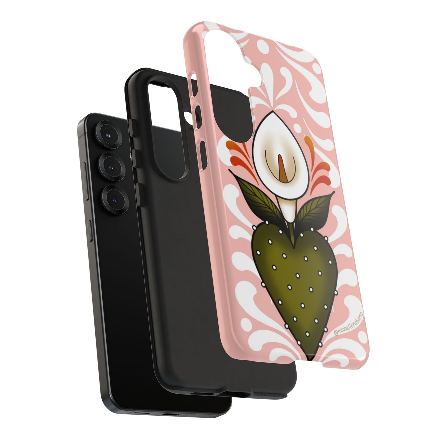 Pink Talavera Lily Sacred Heart Samsung / Google Tough Phone Cases