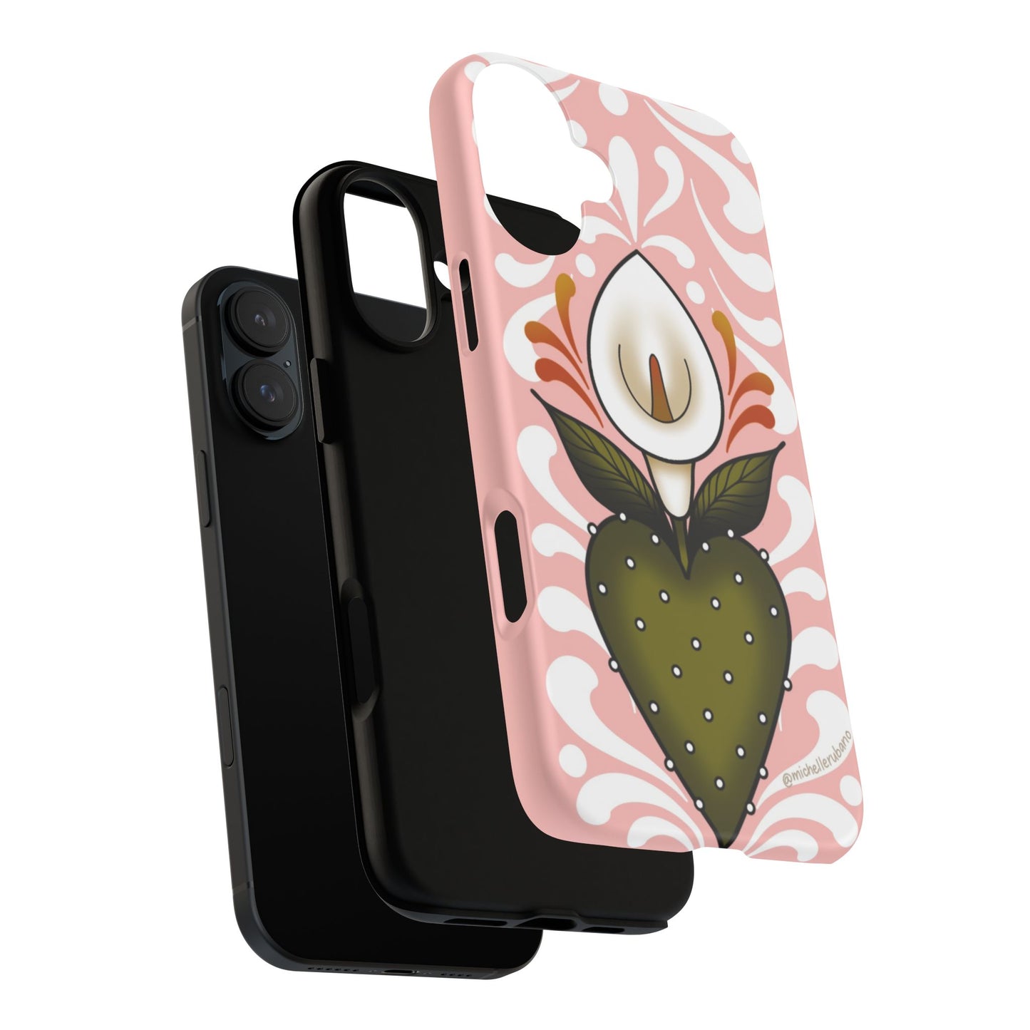 Pink Talavera Lily Flower Sacred Heart iPhone Tough case