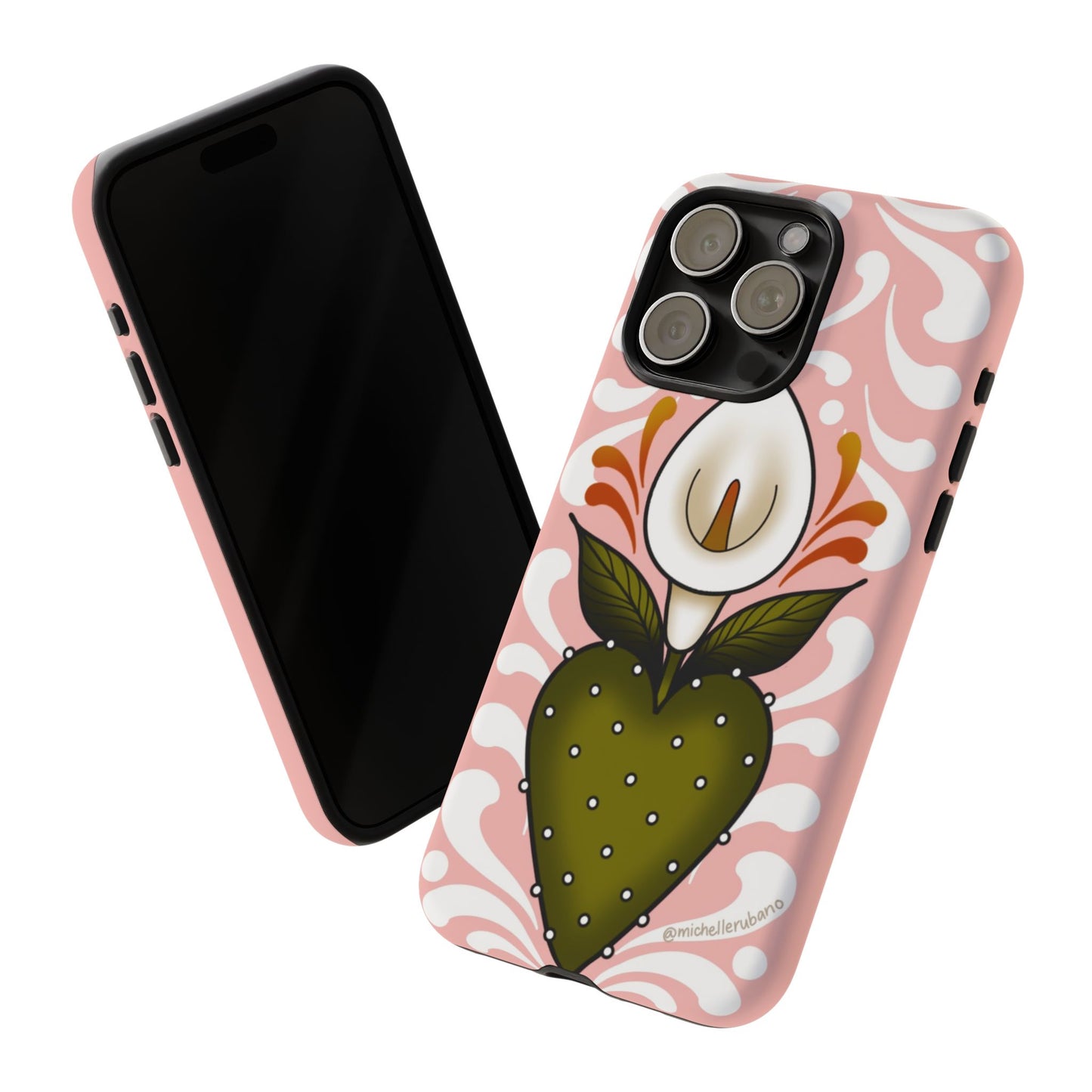 Pink Talavera Lily Flower Sacred Heart iPhone Tough case