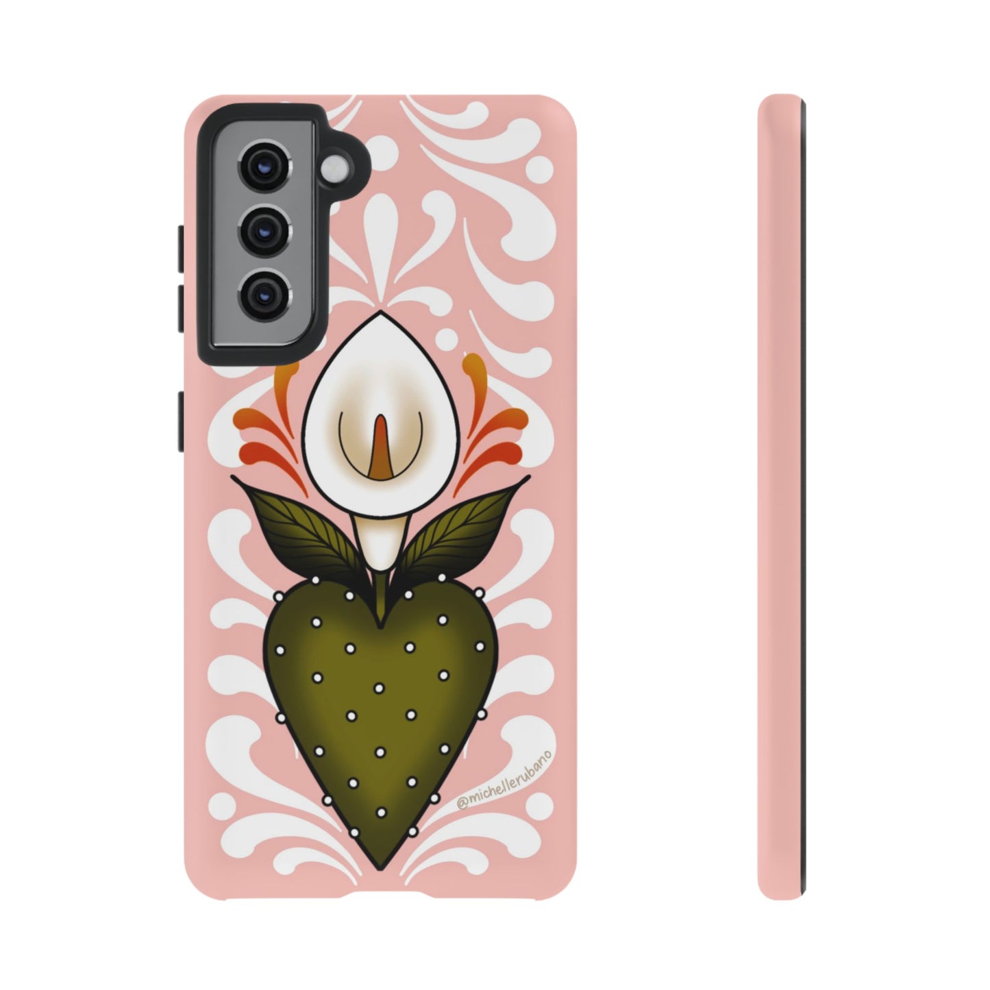 Pink Talavera Lily Sacred Heart Samsung / Google Tough Phone Cases