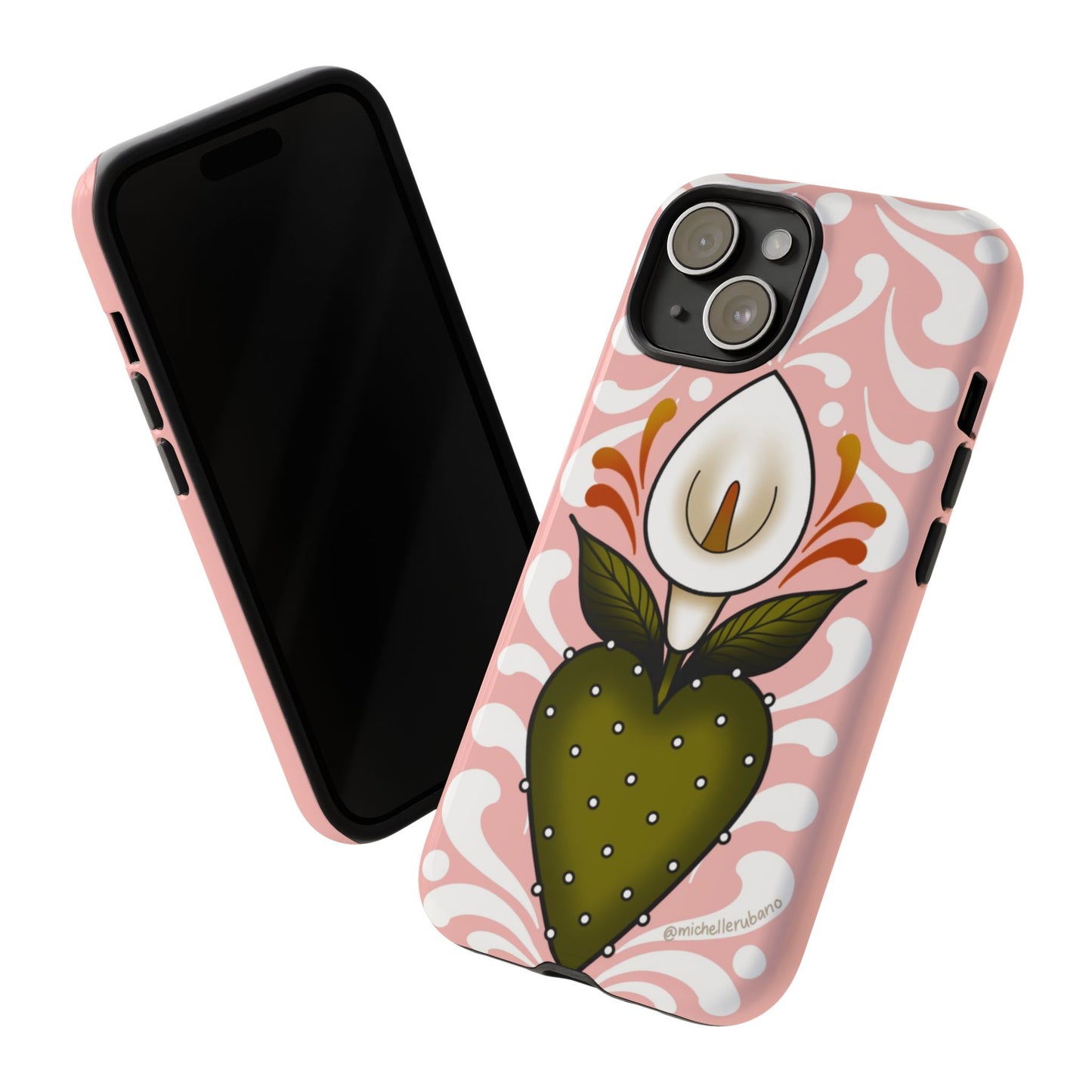 Pink Talavera Lily Flower Sacred Heart iPhone Tough case