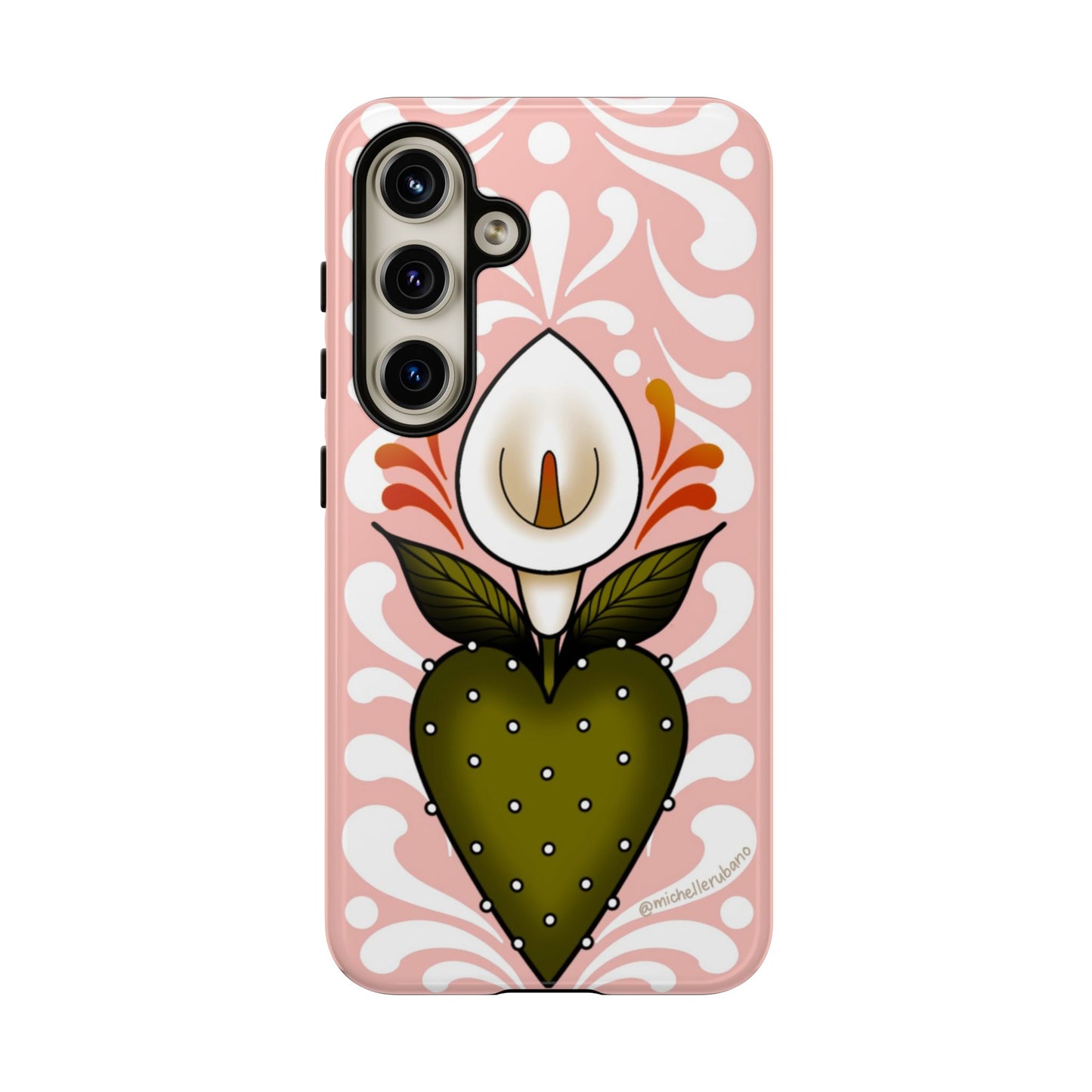 Pink Talavera Lily Sacred Heart Samsung / Google Tough Phone Cases