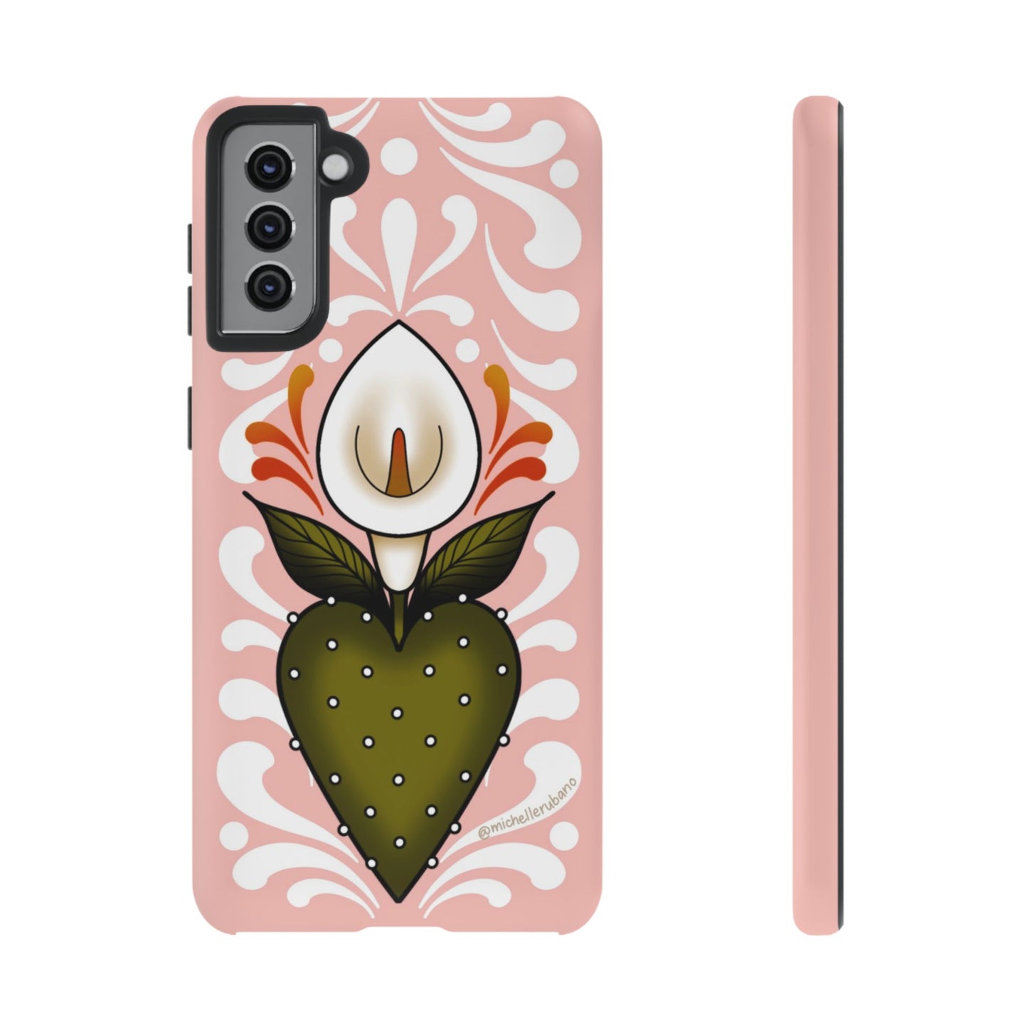 Pink Talavera Lily Sacred Heart Samsung / Google Tough Phone Cases
