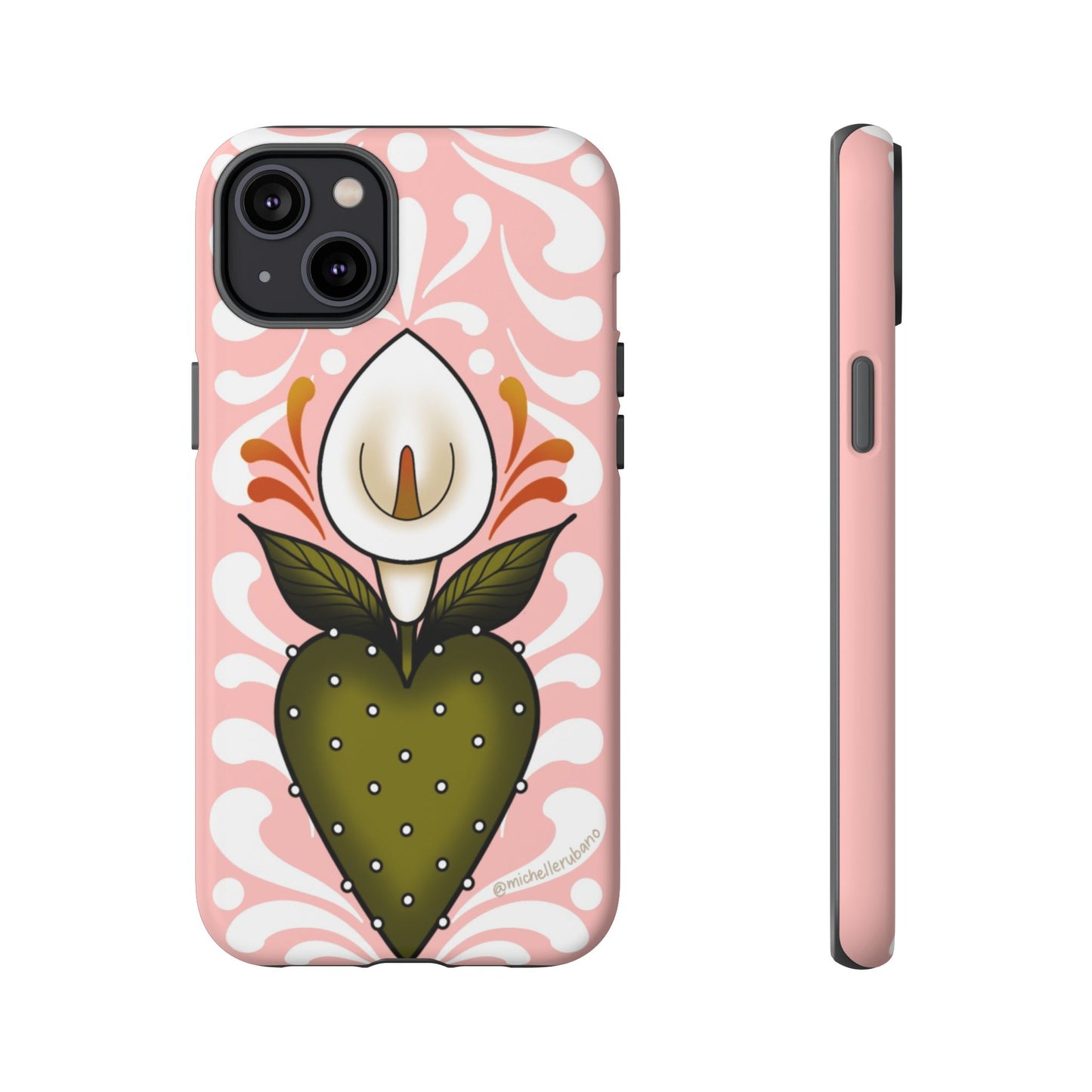 Pink Talavera Lily Flower Sacred Heart iPhone Tough case
