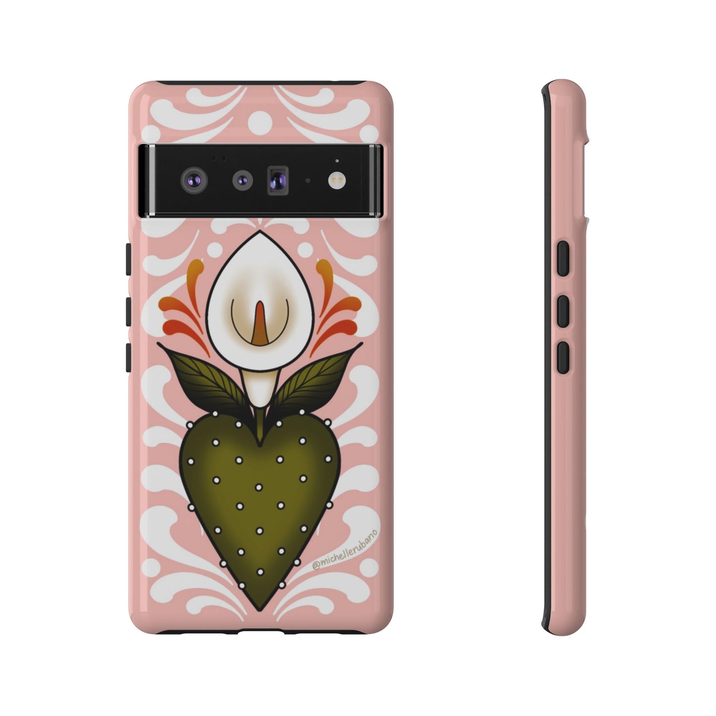 Pink Talavera Lily Sacred Heart Samsung / Google Tough Phone Cases