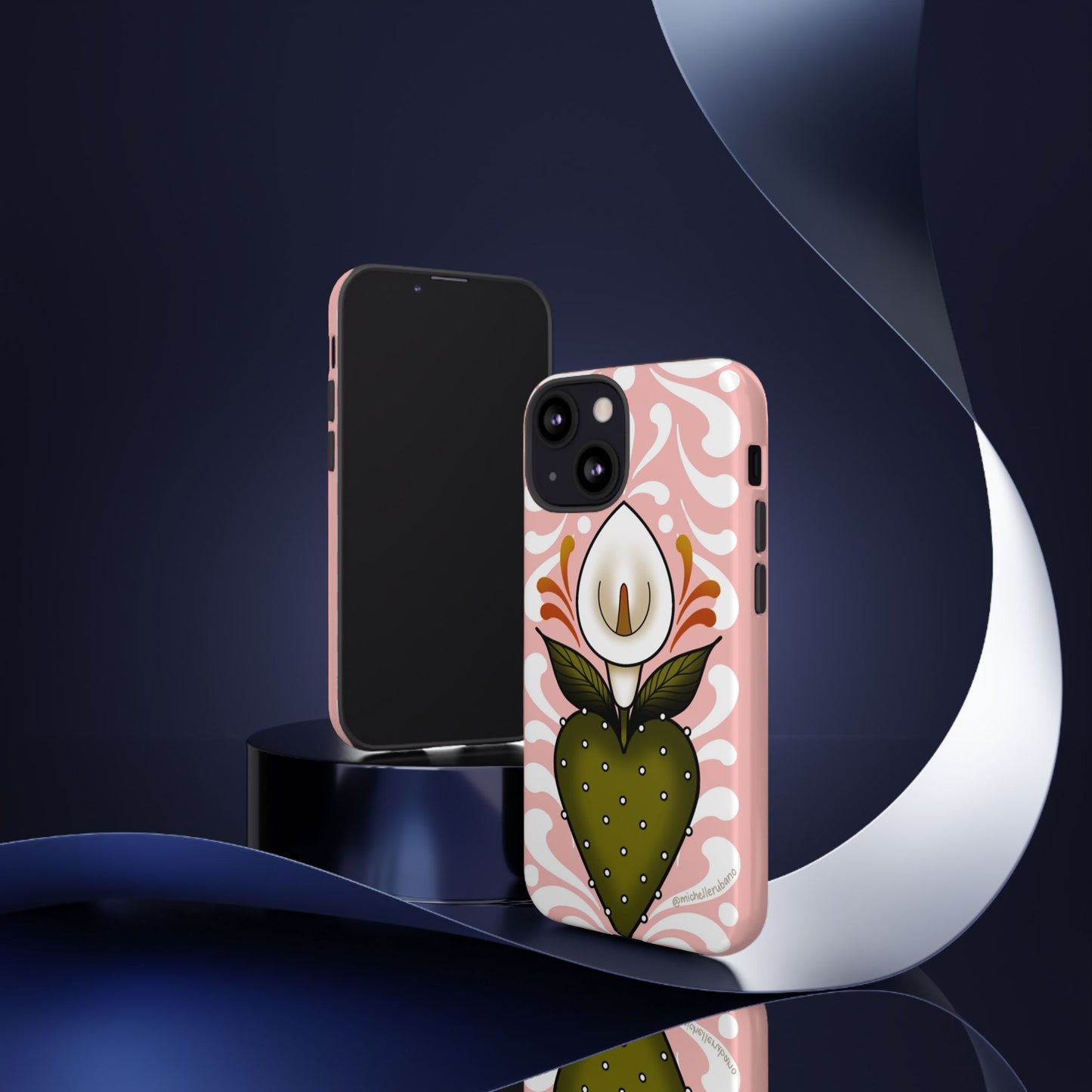 Pink Talavera Lily Flower Sacred Heart iPhone Tough case