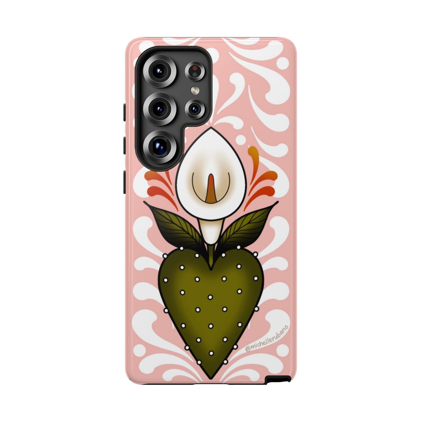 Pink Talavera Lily Sacred Heart Samsung / Google Tough Phone Cases