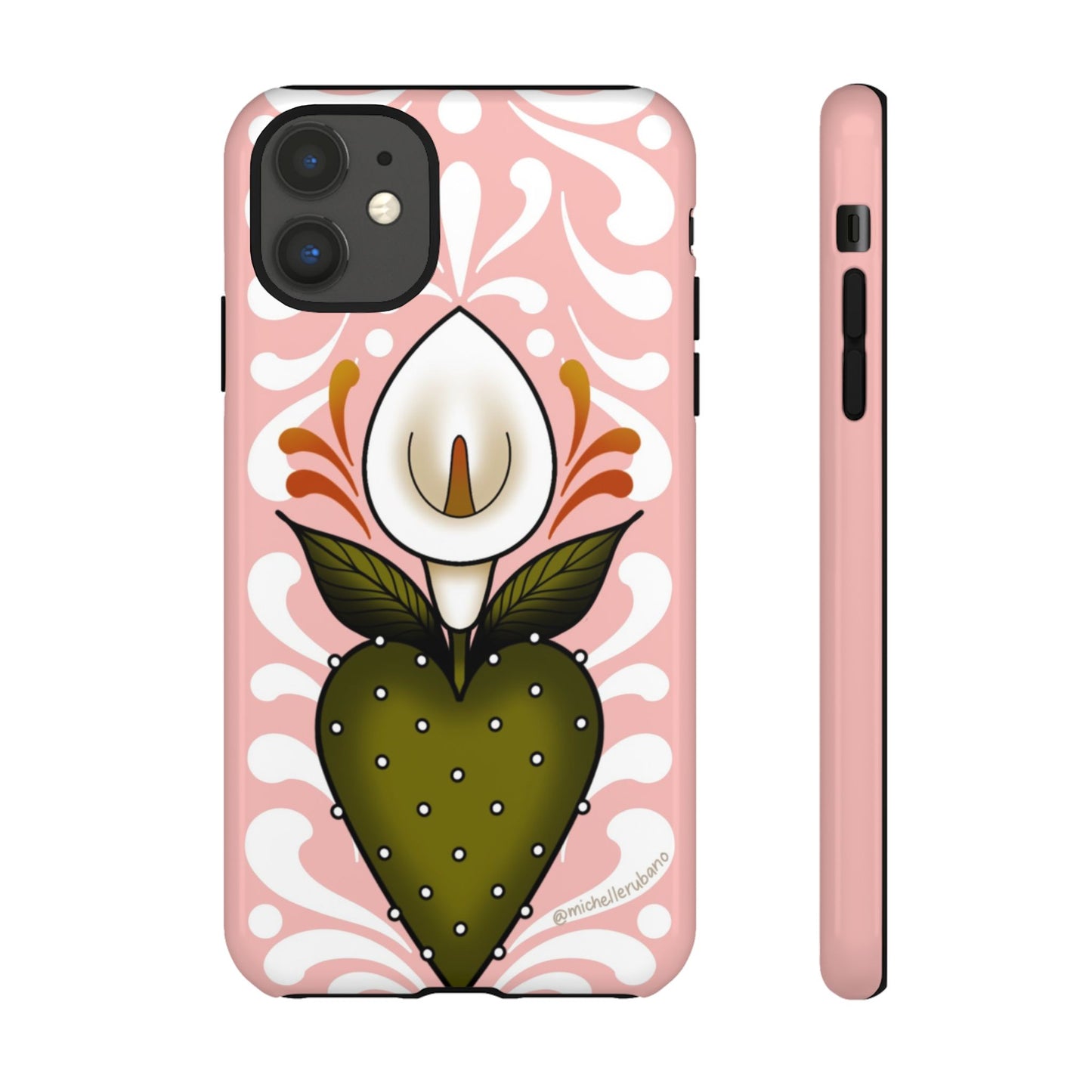 Pink Talavera Lily Flower Sacred Heart iPhone Tough case