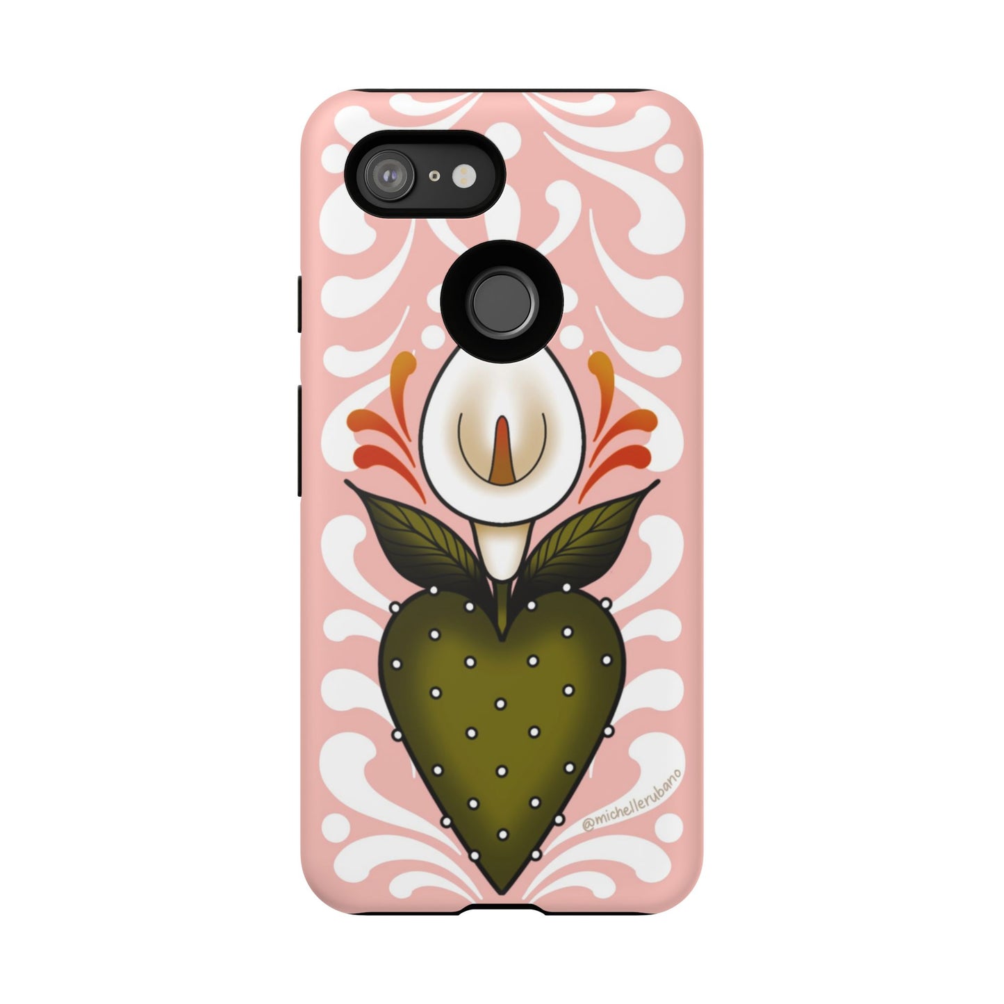 Pink Talavera Lily Sacred Heart Samsung / Google Tough Phone Cases