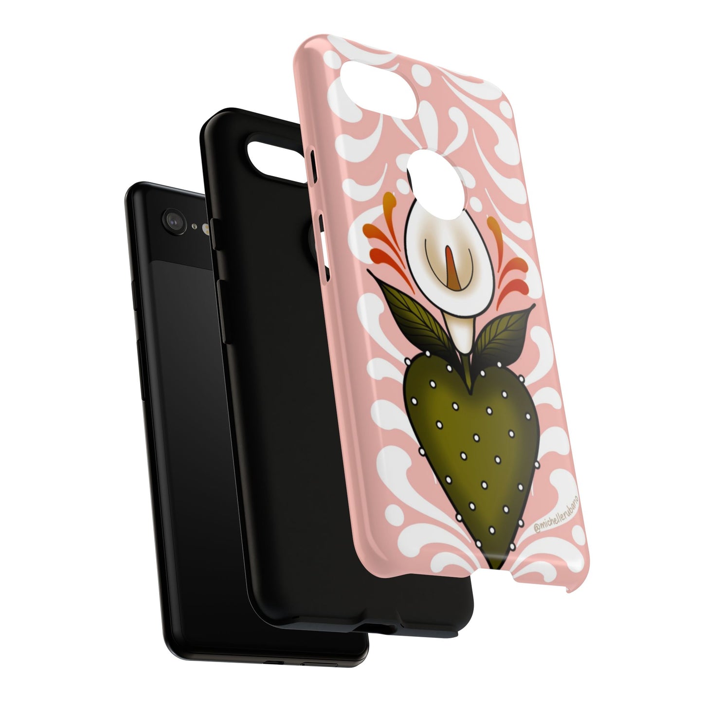 Pink Talavera Lily Sacred Heart Samsung / Google Tough Phone Cases