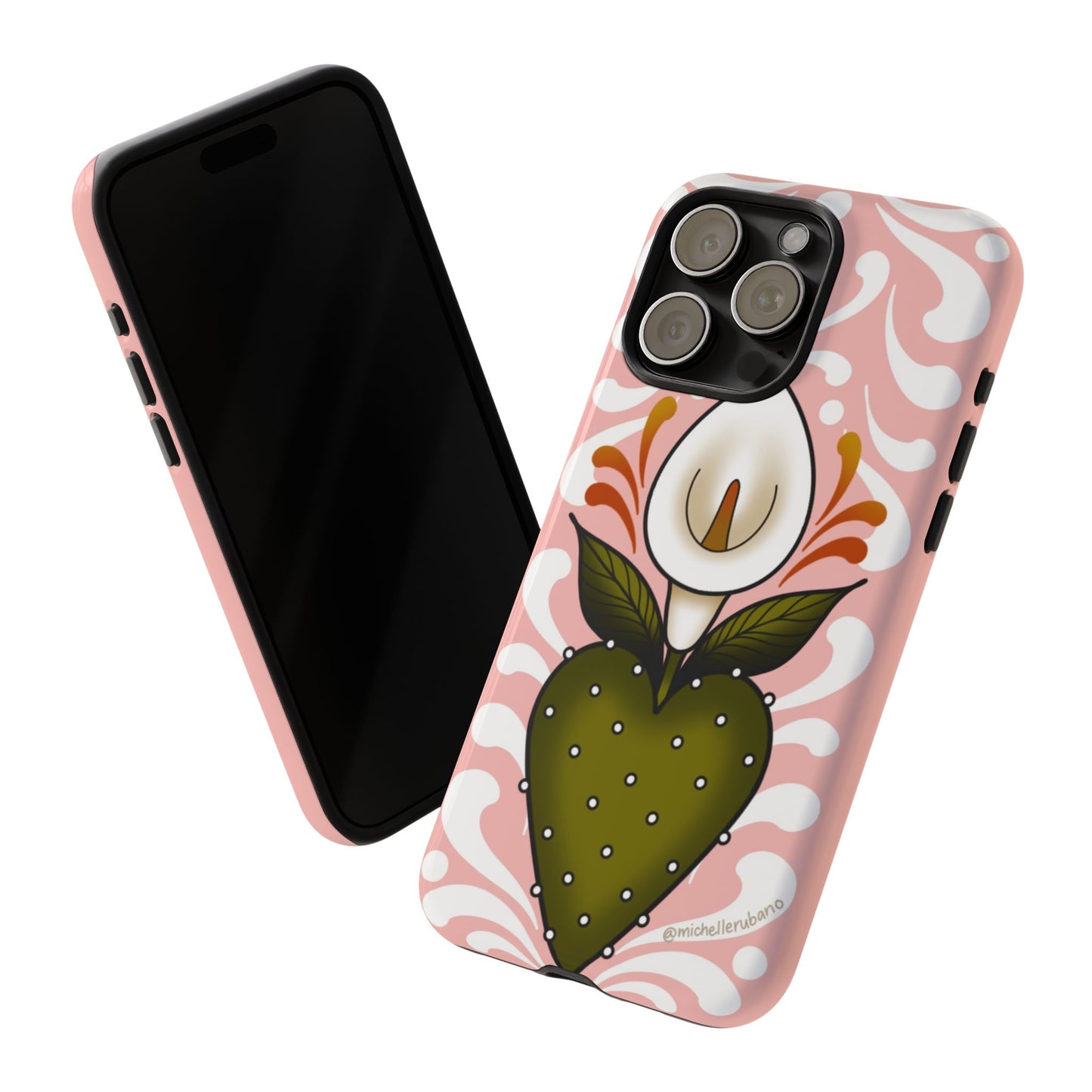 Pink Talavera Lily Flower Sacred Heart iPhone Tough case