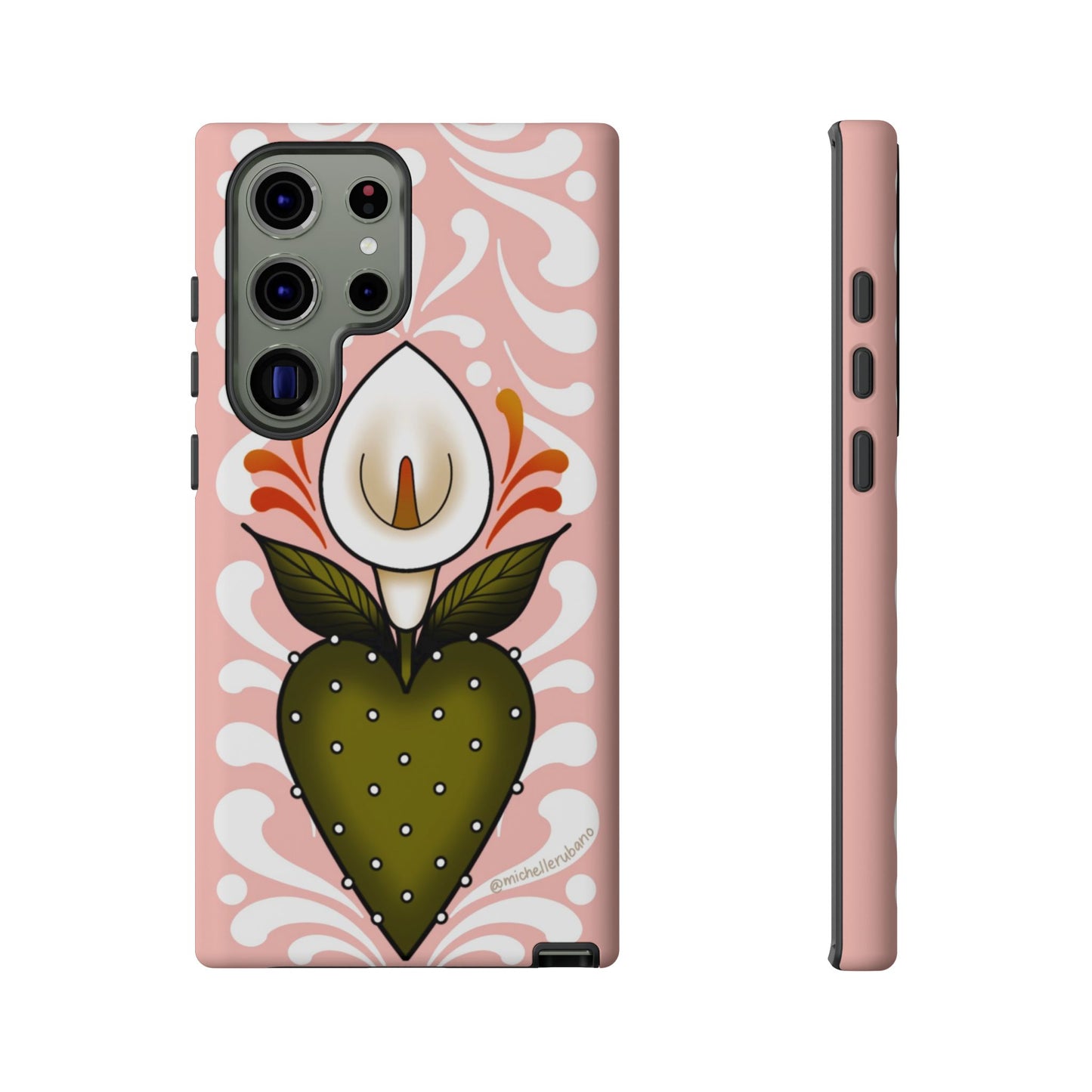 Pink Talavera Lily Sacred Heart Samsung / Google Tough Phone Cases