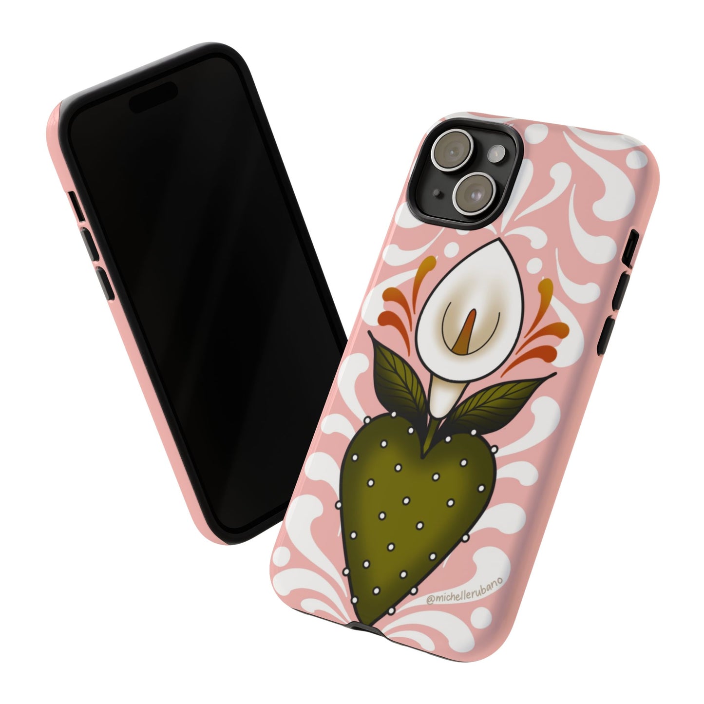 Pink Talavera Lily Flower Sacred Heart iPhone Tough case