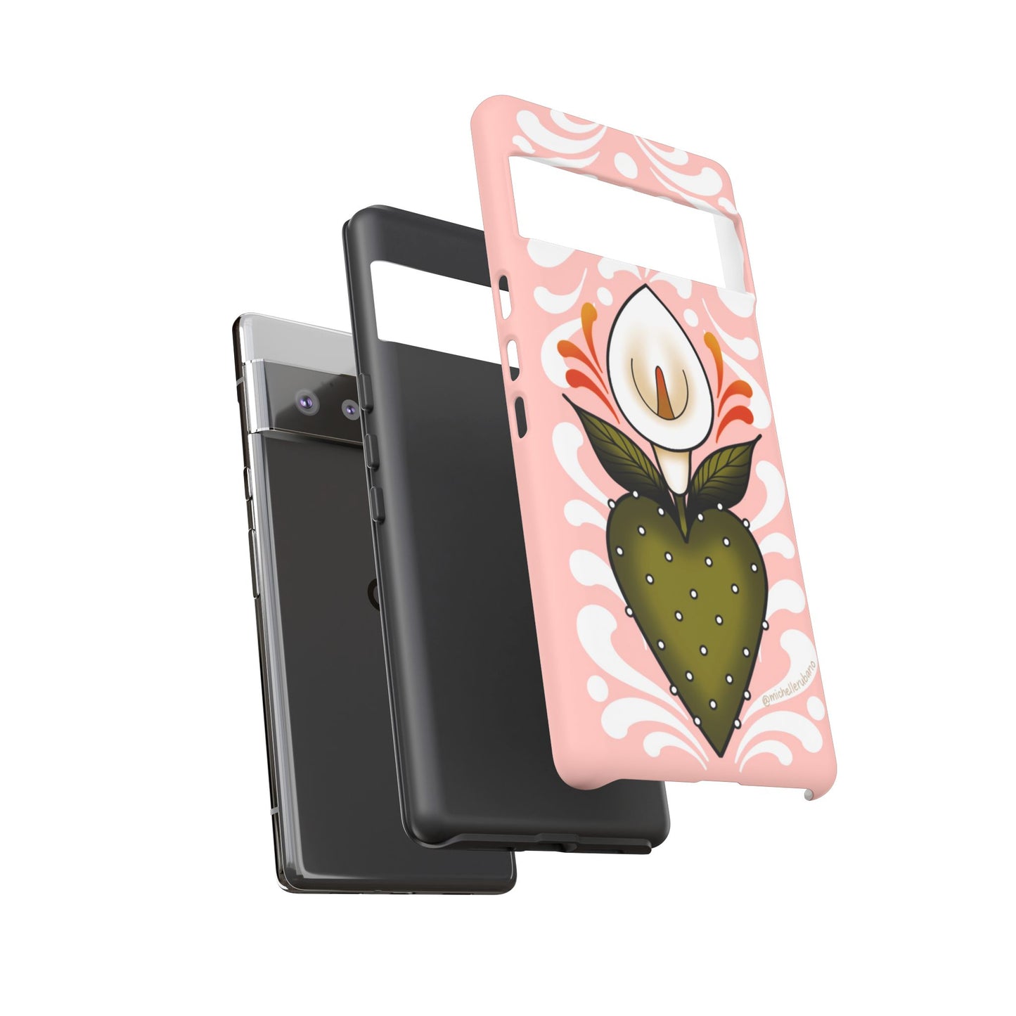 Pink Talavera Lily Sacred Heart Samsung / Google Tough Phone Cases