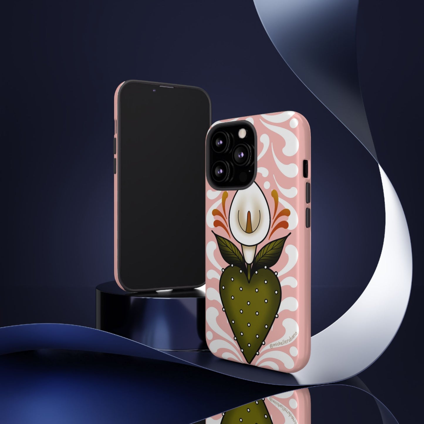 Pink Talavera Lily Flower Sacred Heart iPhone Tough case