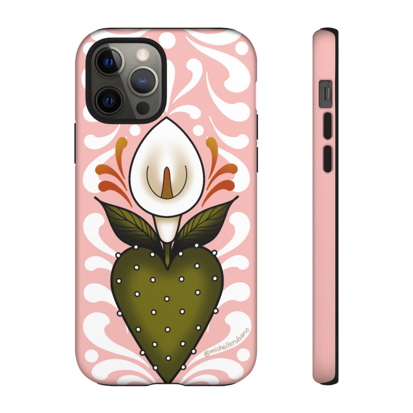 Pink Talavera Lily Flower Sacred Heart iPhone Tough case