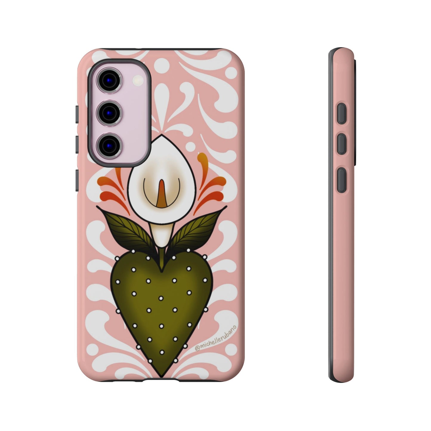 Pink Talavera Lily Sacred Heart Samsung / Google Tough Phone Cases