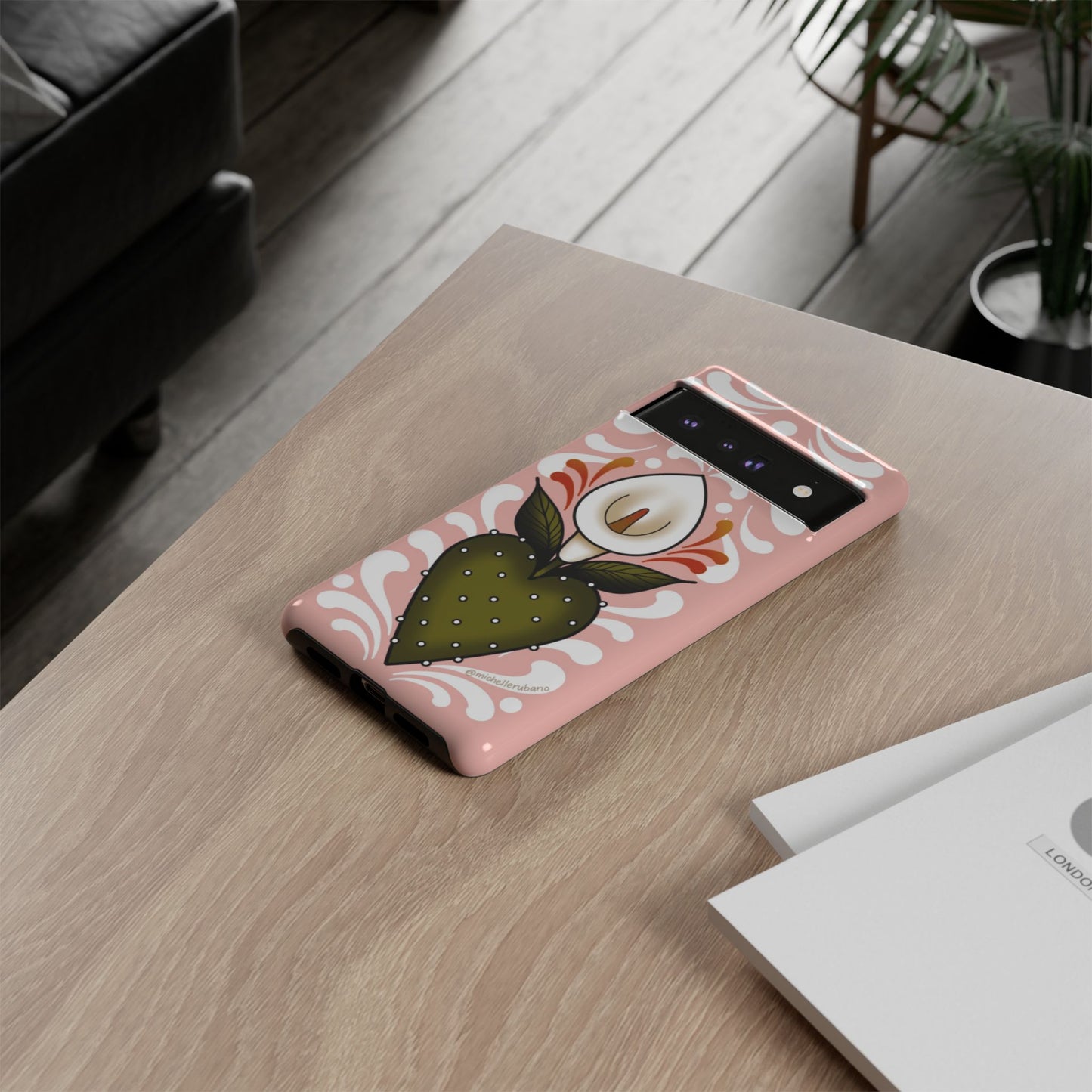 Pink Talavera Lily Sacred Heart Samsung / Google Tough Phone Cases