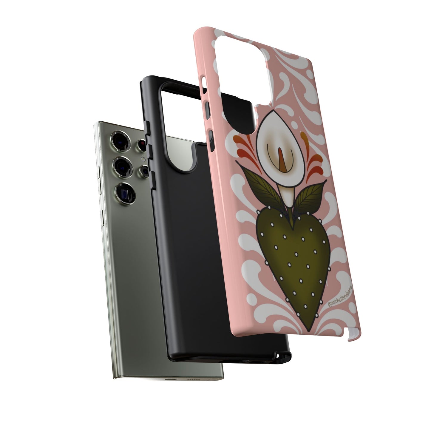 Pink Talavera Lily Sacred Heart Samsung / Google Tough Phone Cases