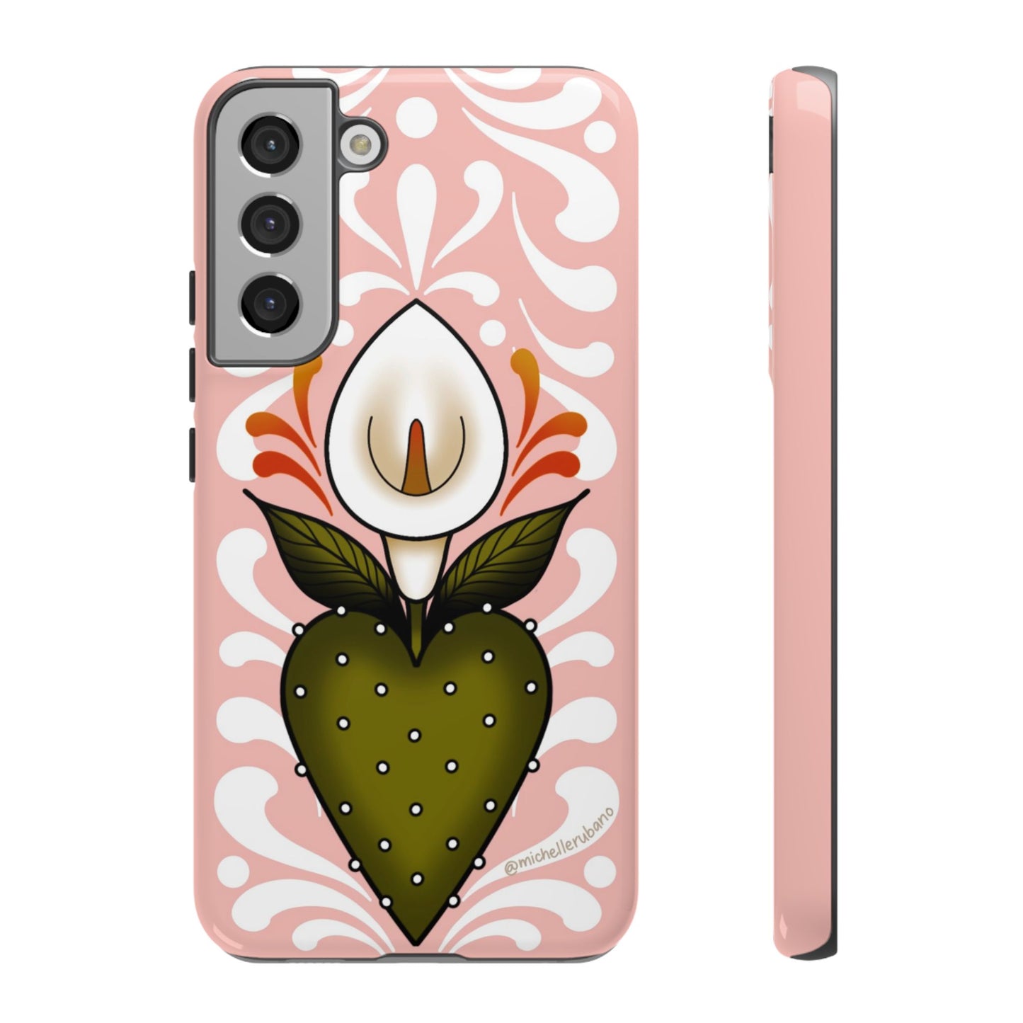 Pink Talavera Lily Sacred Heart Samsung / Google Tough Phone Cases