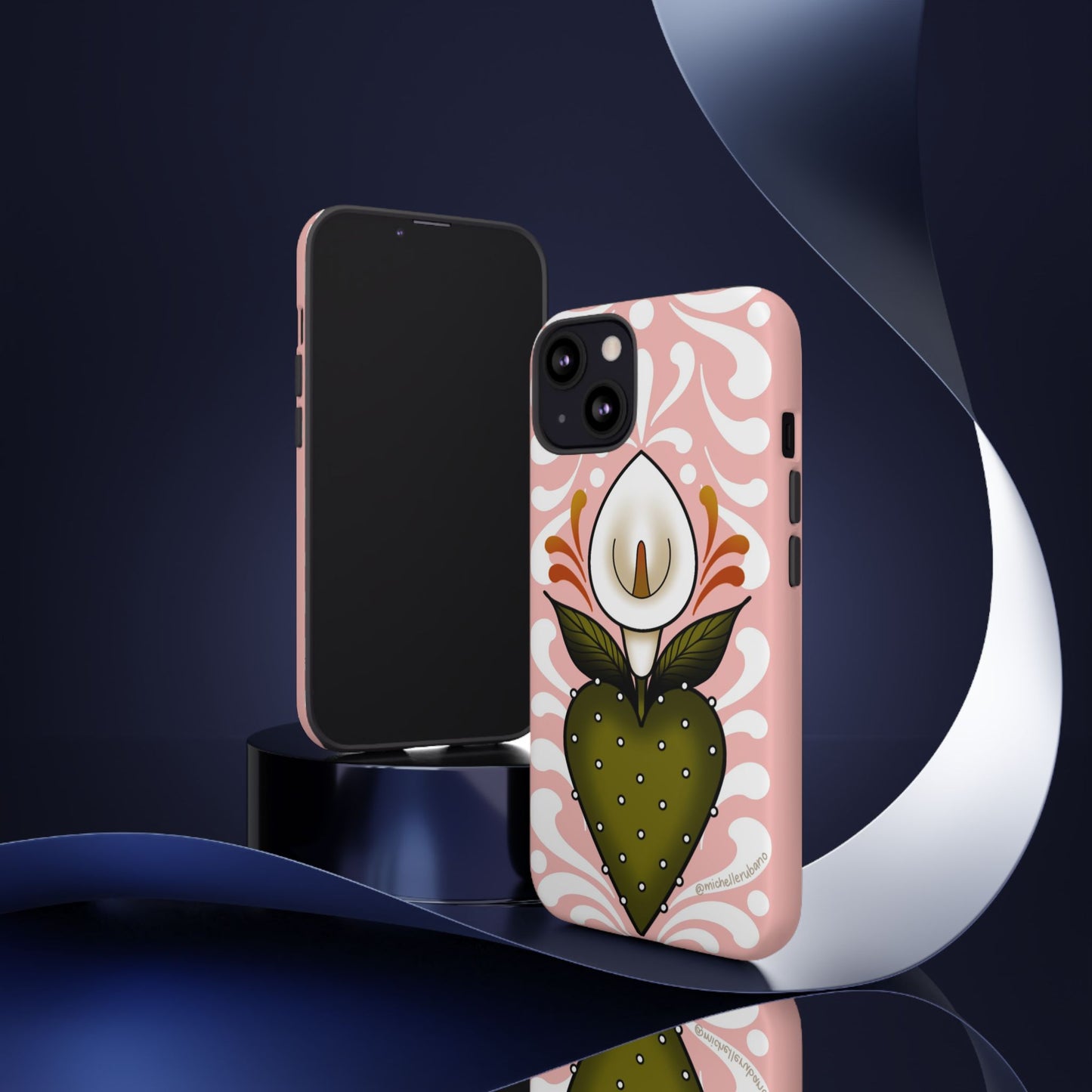 Pink Talavera Lily Flower Sacred Heart iPhone Tough case