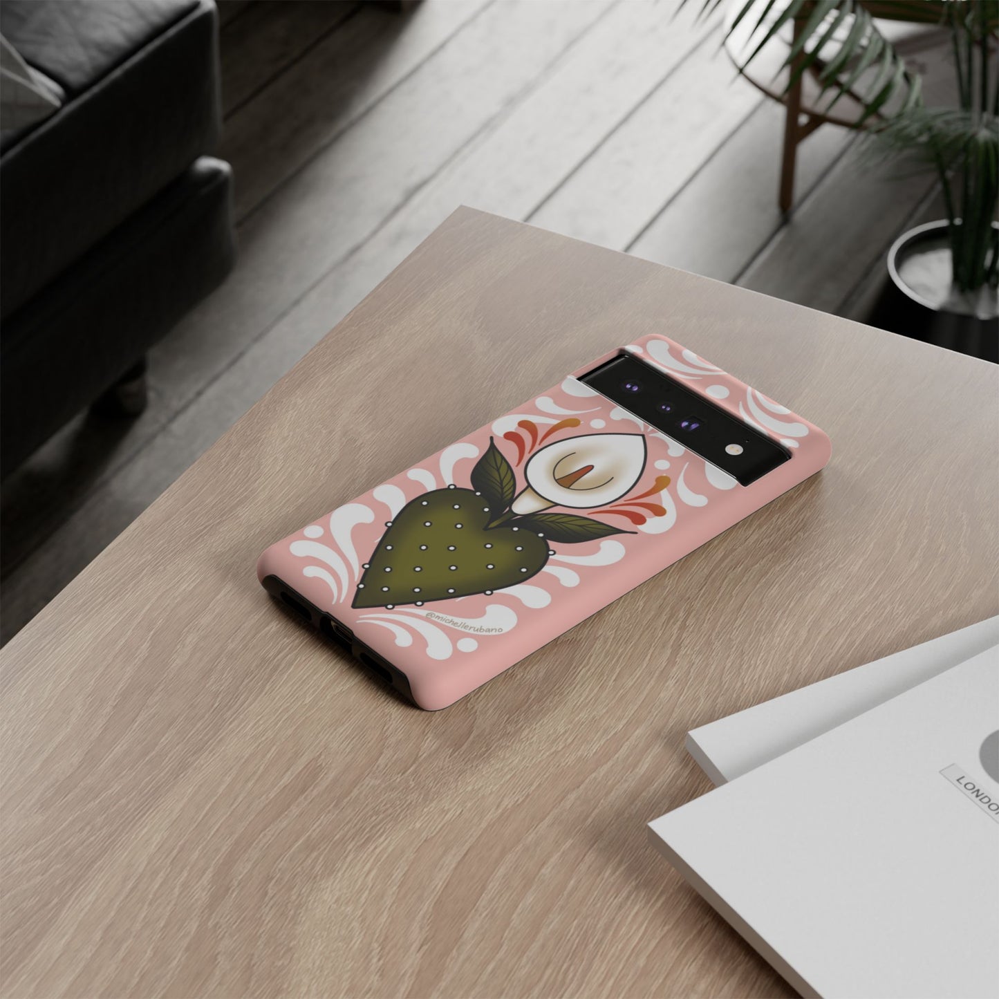 Pink Talavera Lily Sacred Heart Samsung / Google Tough Phone Cases