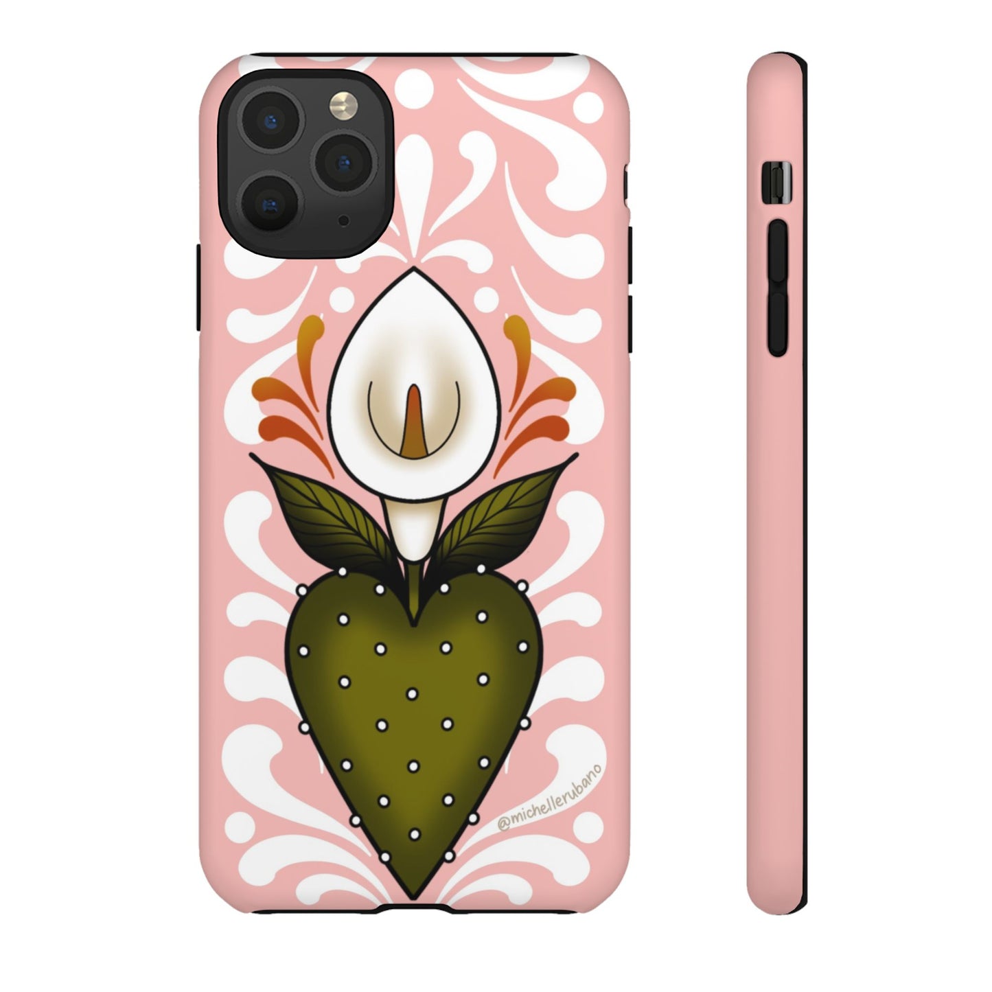 Pink Talavera Lily Flower Sacred Heart iPhone Tough case