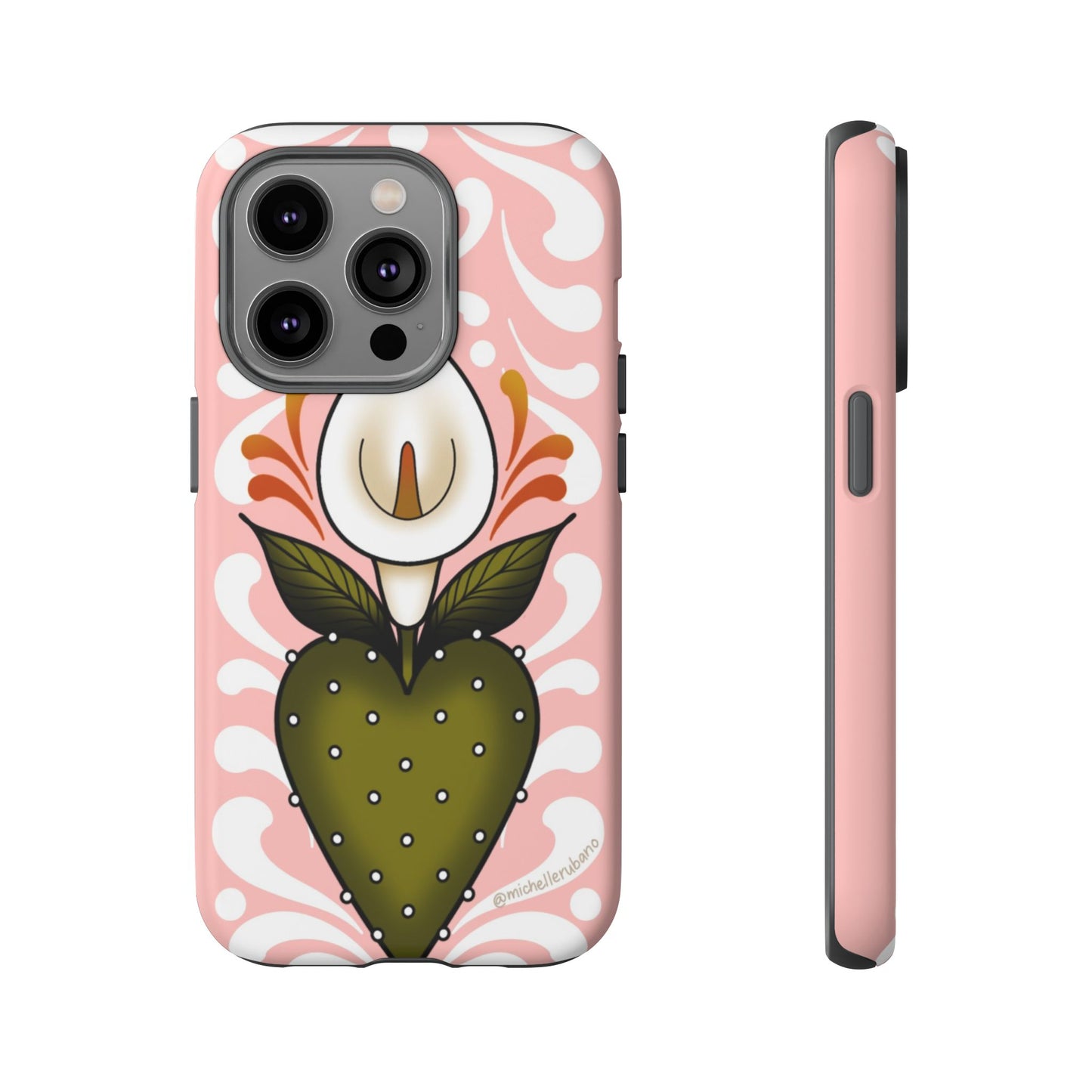 Pink Talavera Lily Flower Sacred Heart iPhone Tough case