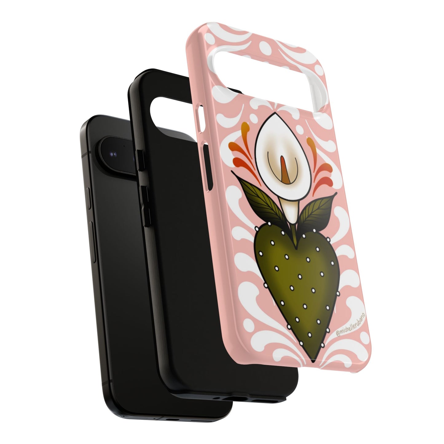 Pink Talavera Lily Sacred Heart Samsung / Google Tough Phone Cases