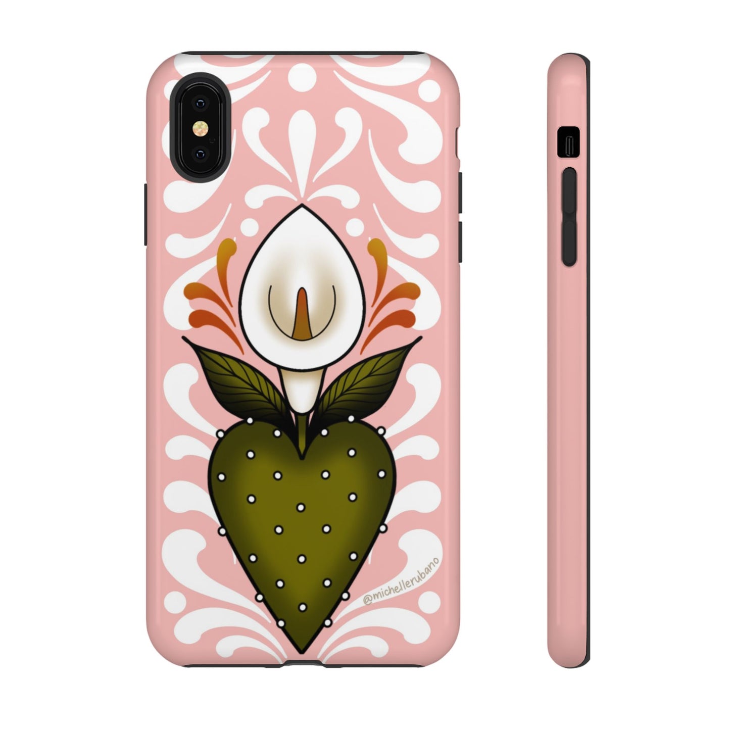 Pink Talavera Lily Flower Sacred Heart iPhone Tough case