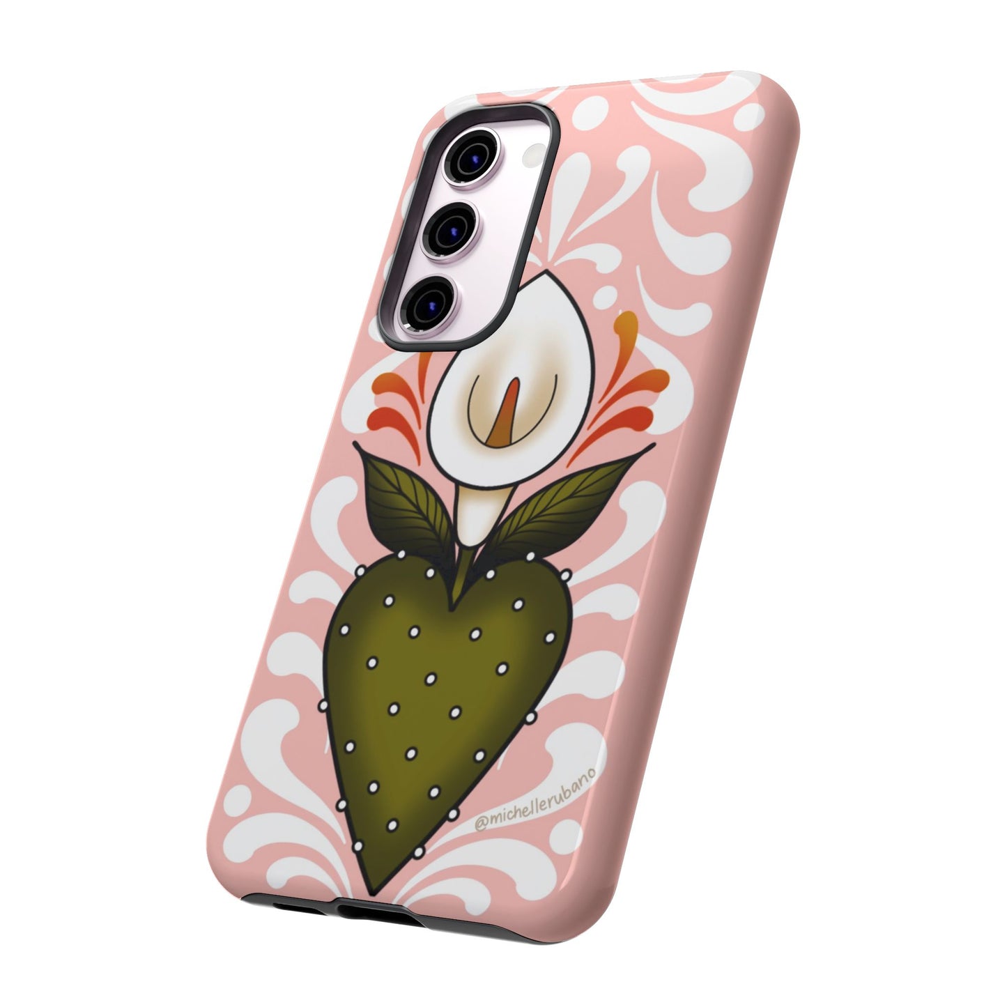 Pink Talavera Lily Sacred Heart Samsung / Google Tough Phone Cases