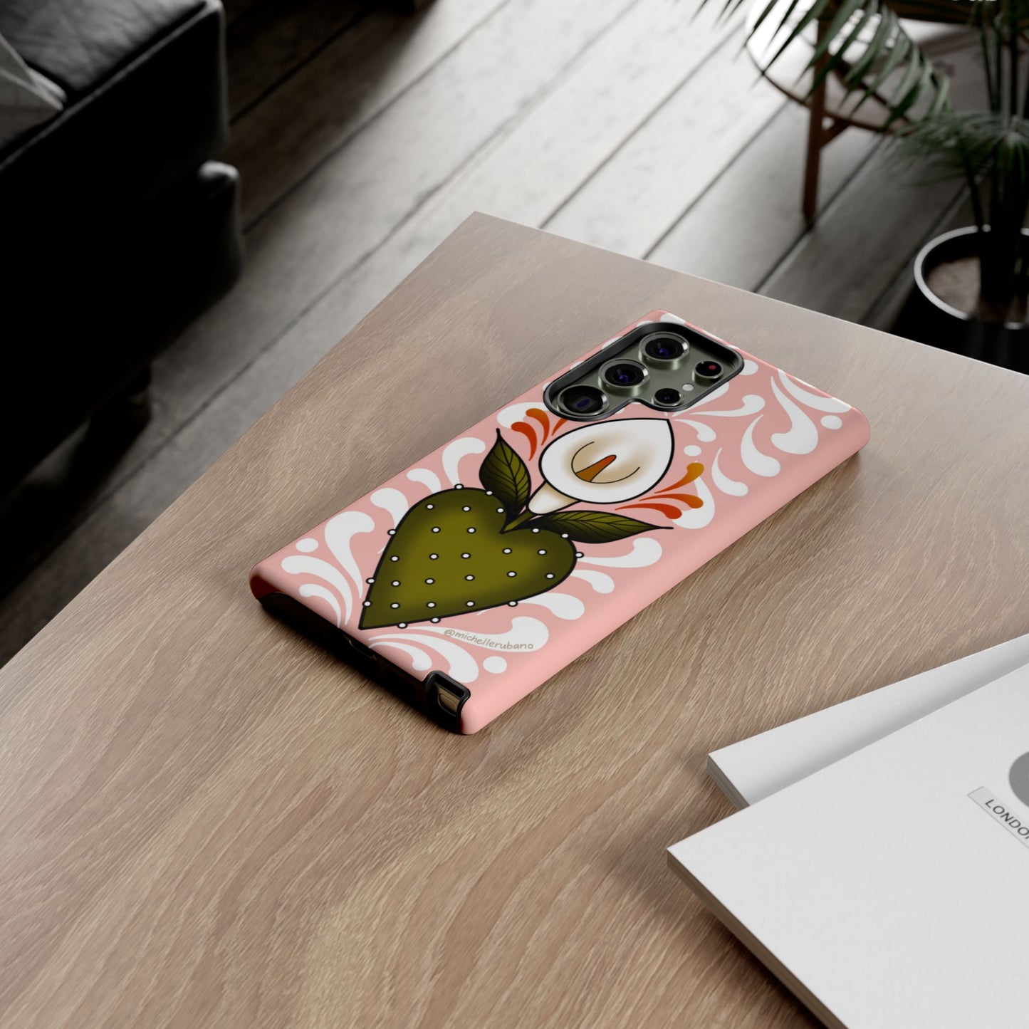 Pink Talavera Lily Sacred Heart Samsung / Google Tough Phone Cases