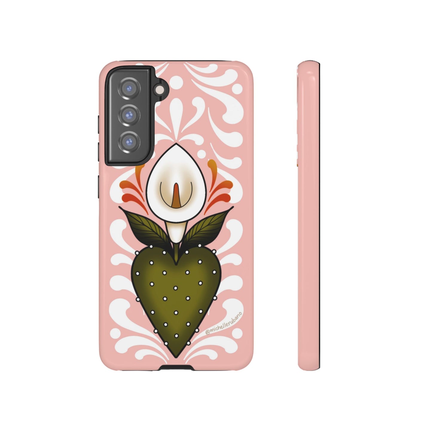 Pink Talavera Lily Sacred Heart Samsung / Google Tough Phone Cases