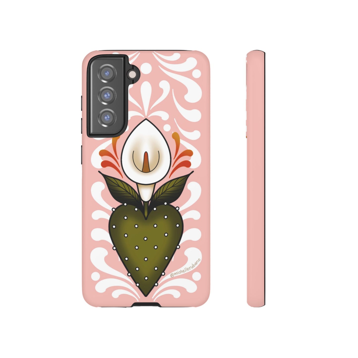 Pink Talavera Lily Sacred Heart Samsung / Google Tough Phone Cases