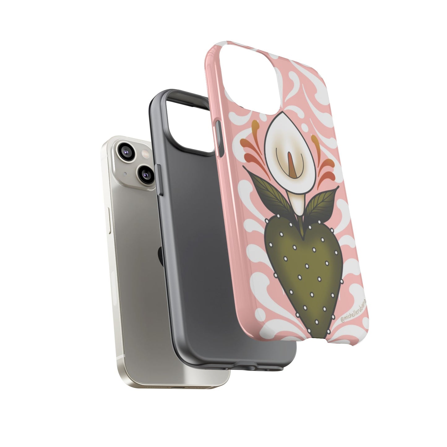 Pink Talavera Lily Flower Sacred Heart iPhone Tough case