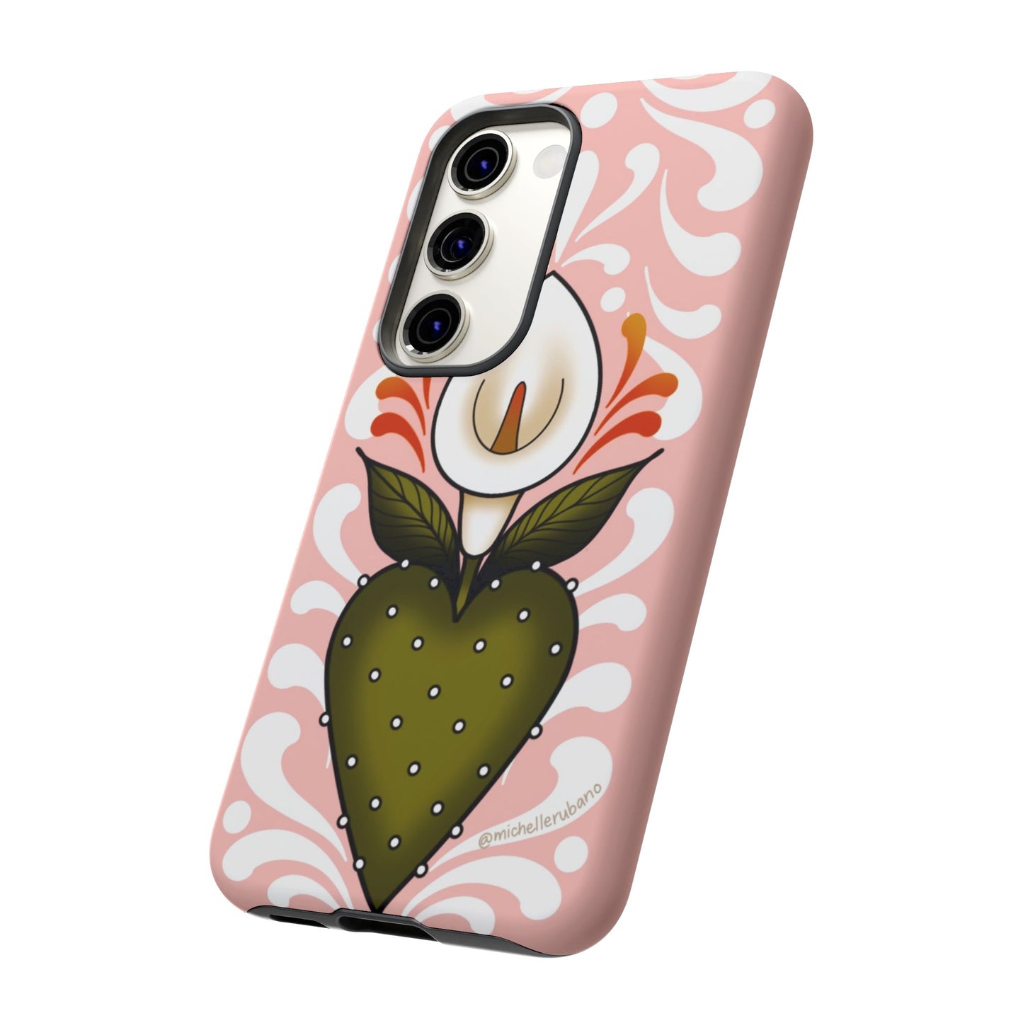 Pink Talavera Lily Sacred Heart Samsung / Google Tough Phone Cases