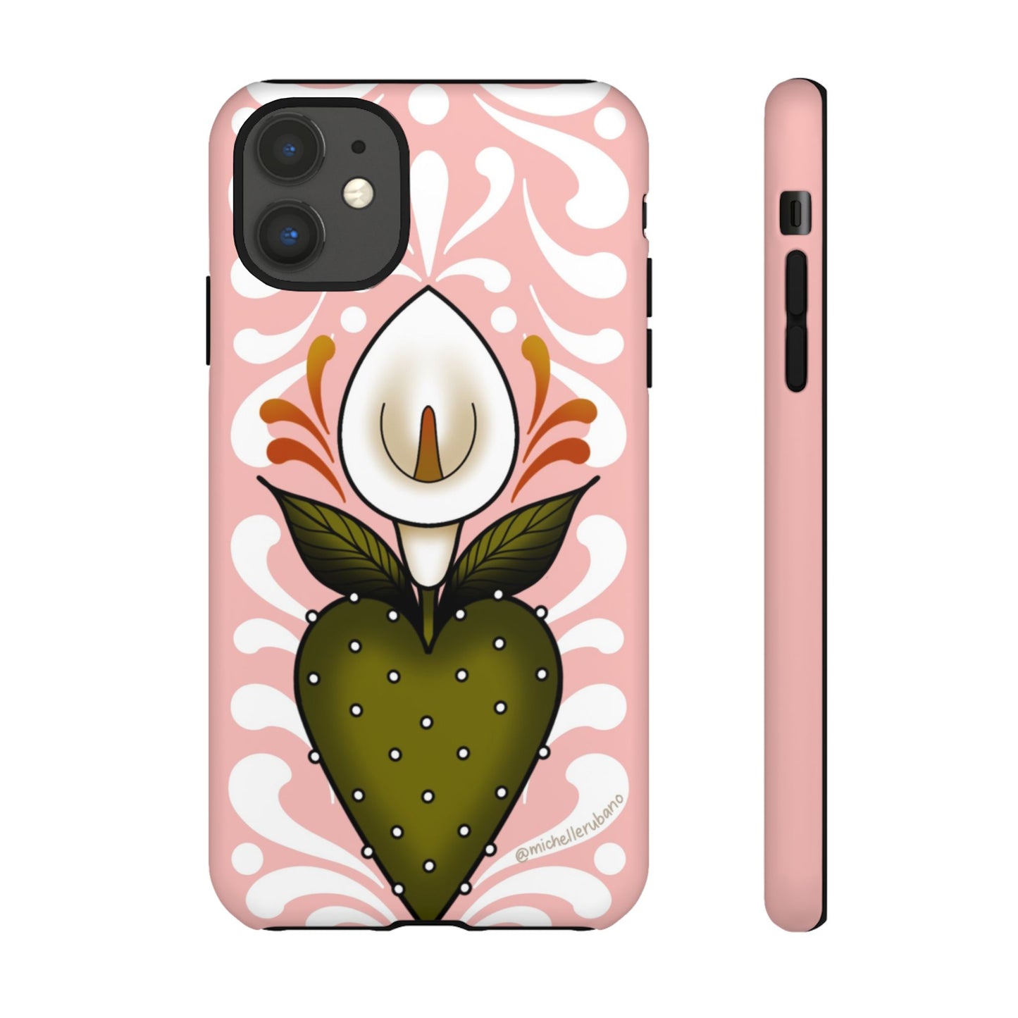 Pink Talavera Lily Flower Sacred Heart iPhone Tough case